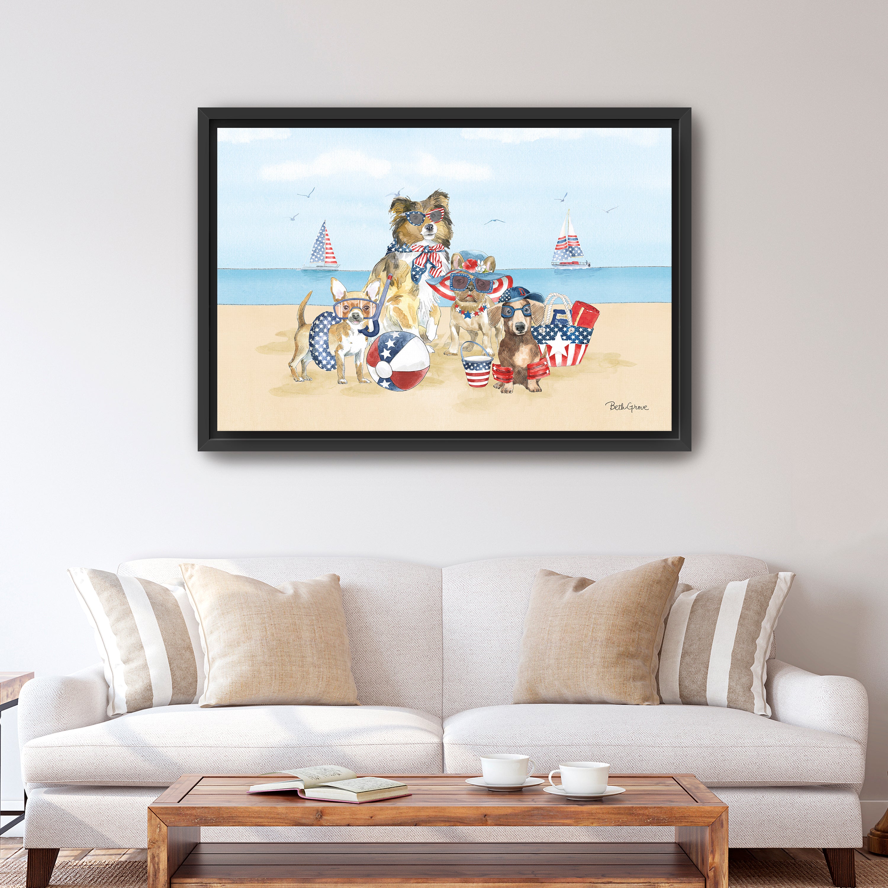 Patriotic Paws I Canvas Giclee