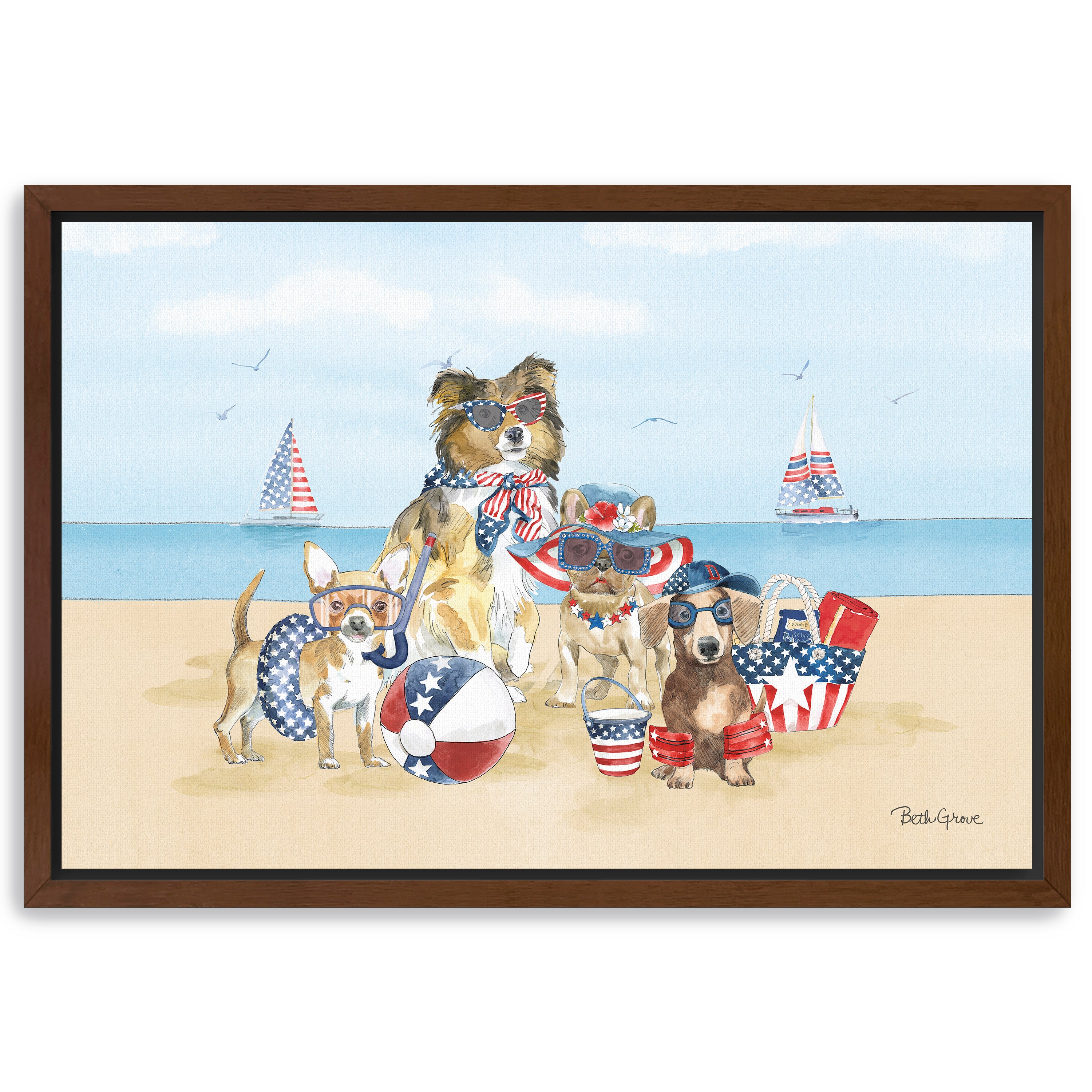 Patriotic Paws I Canvas Giclee