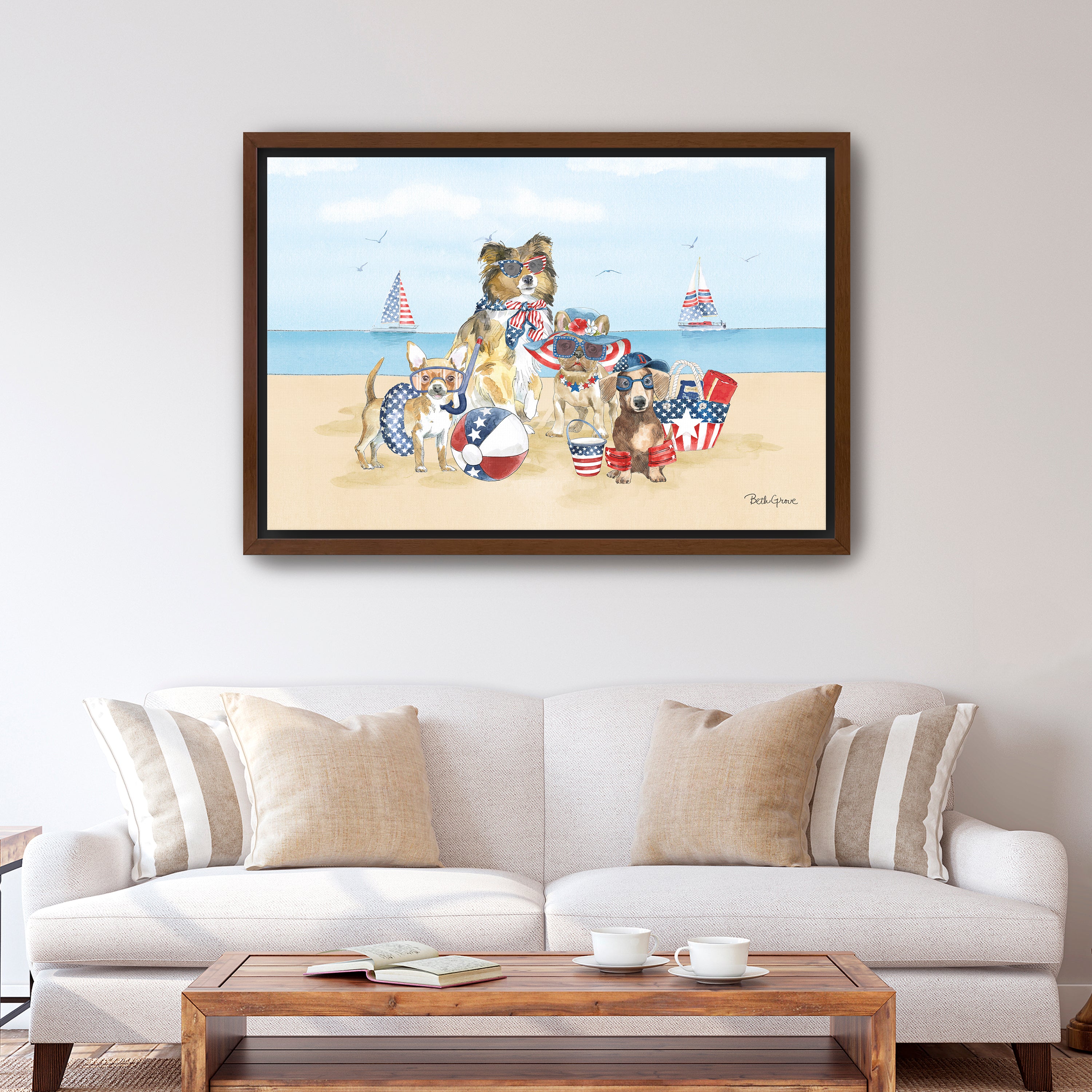 Patriotic Paws I Canvas Giclee