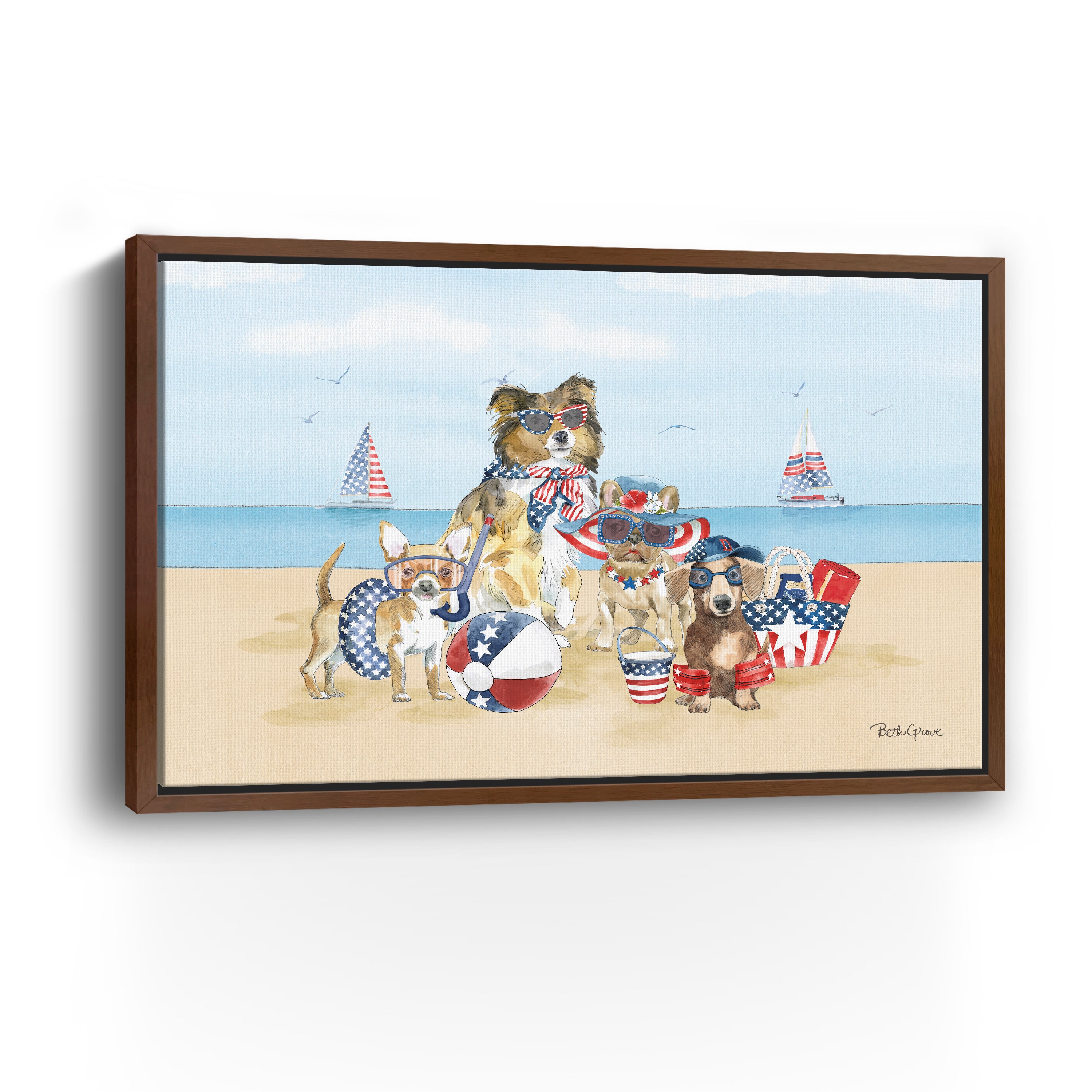 Patriotic Paws I Canvas Giclee