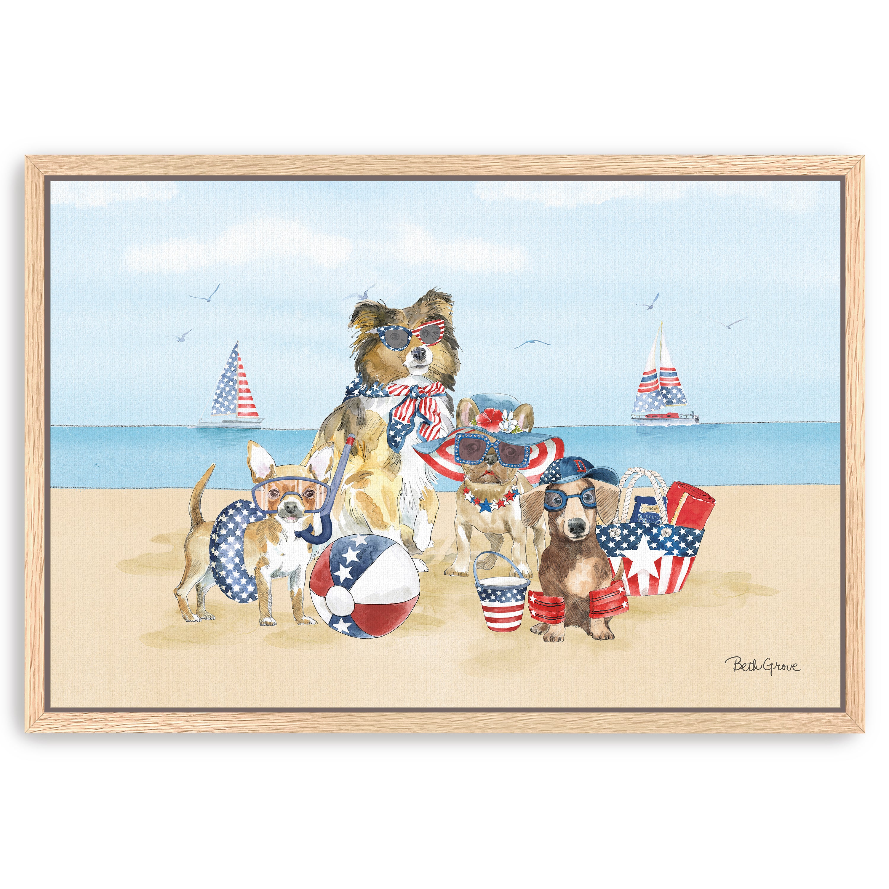 Patriotic Paws I Canvas Giclee