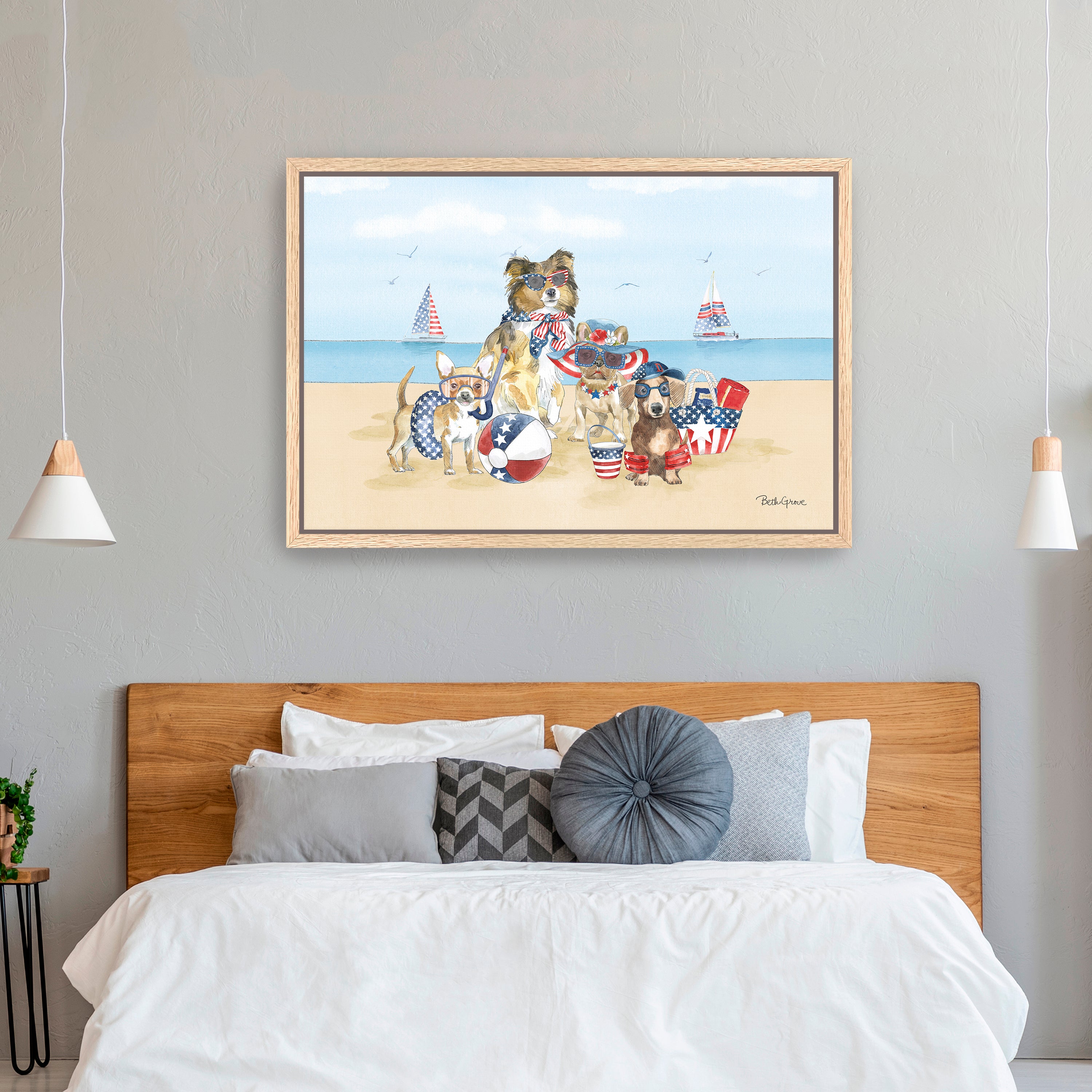 Patriotic Paws I Canvas Giclee