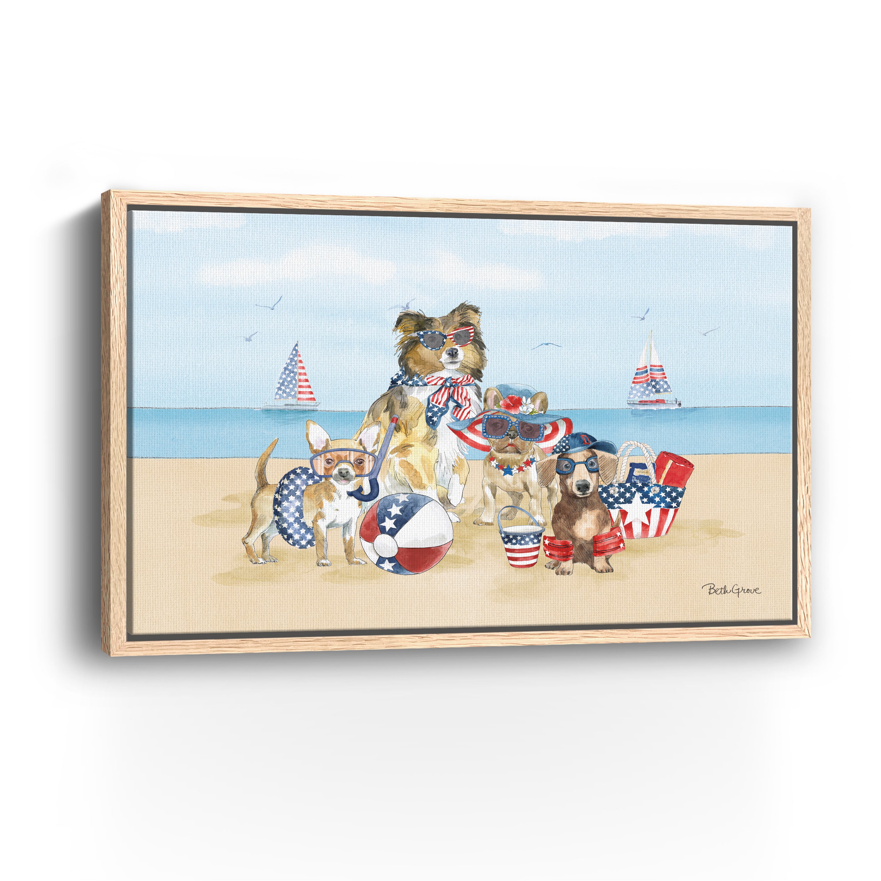Patriotic Paws I Canvas Giclee