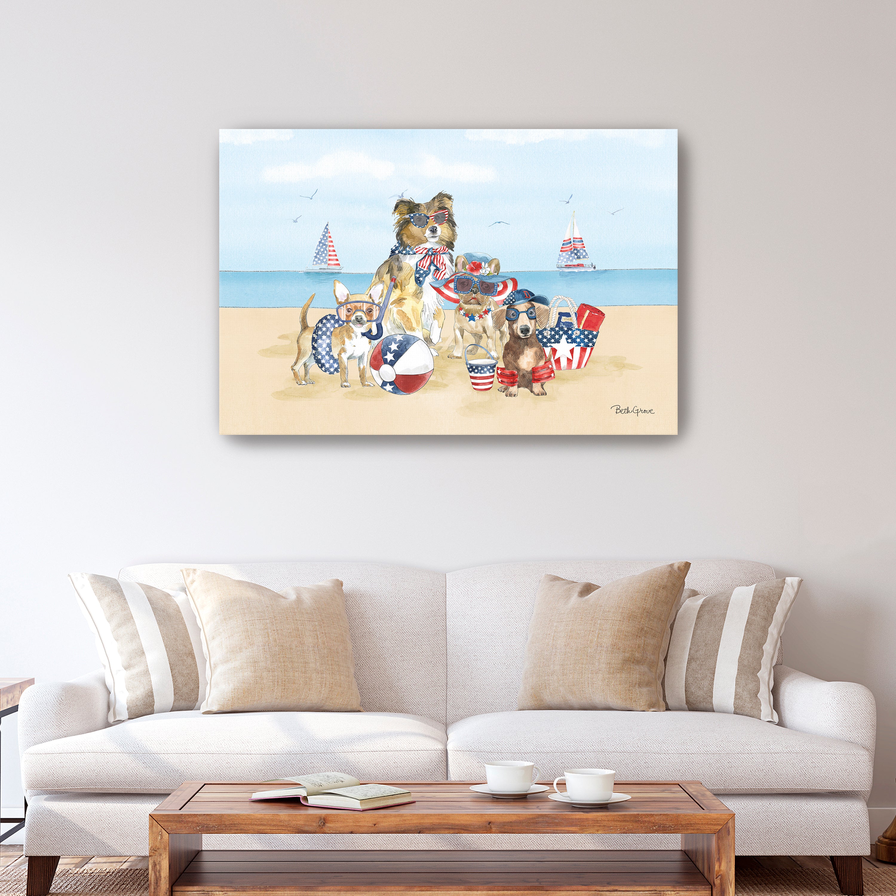 Patriotic Paws I Canvas Giclee