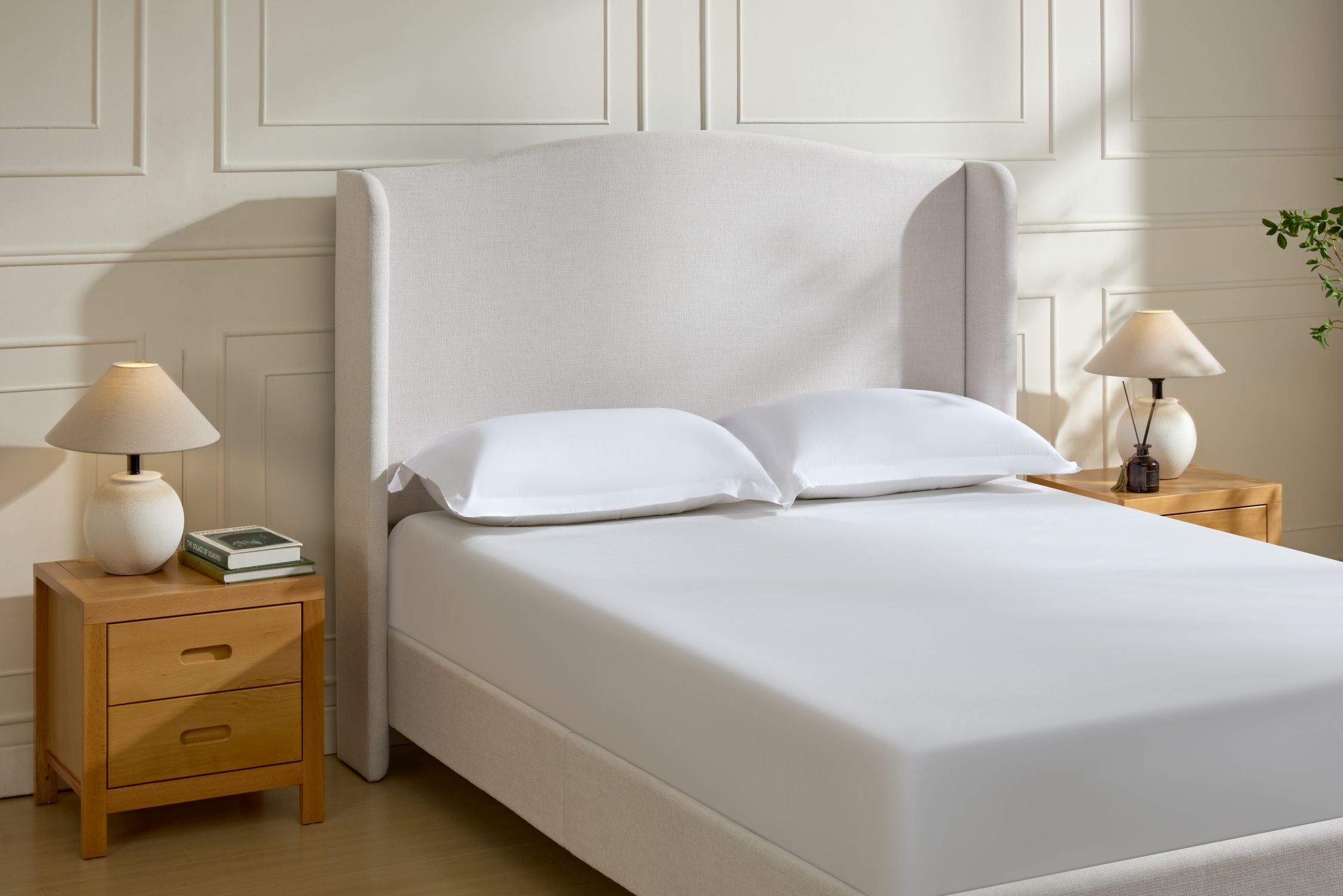 Hannah Upholstered Wingback Bed