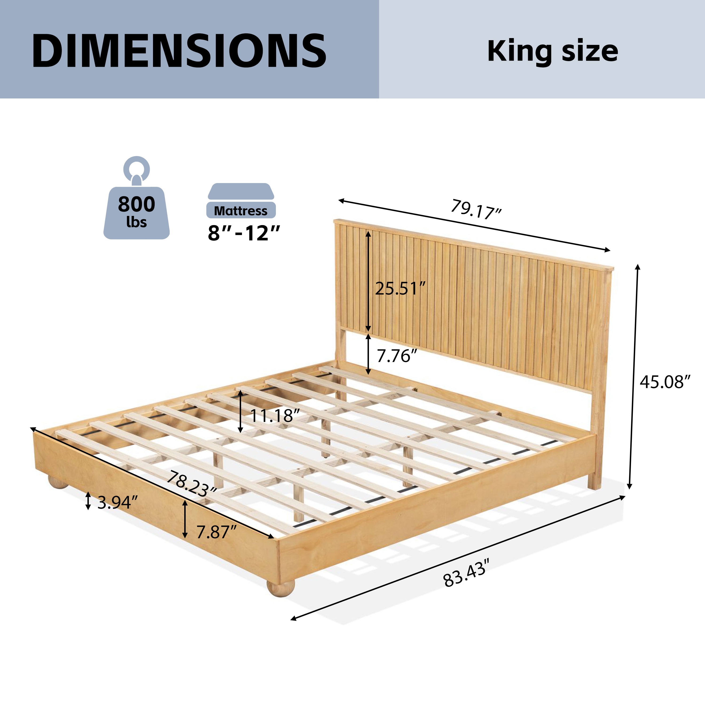 Bed Frame With Reeded Headboard