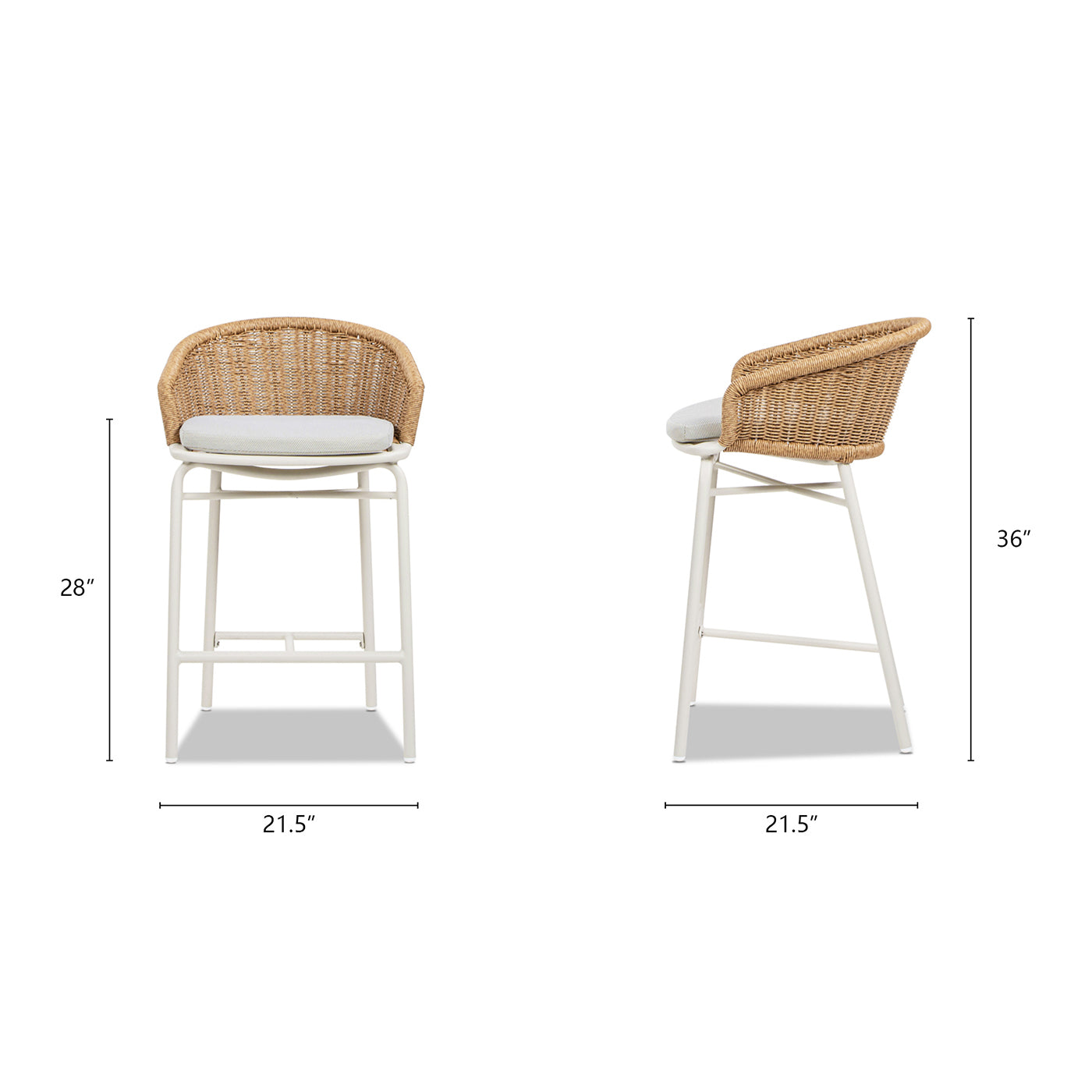 Santorini Wicker Outdoor Bar Stool, Set of 2