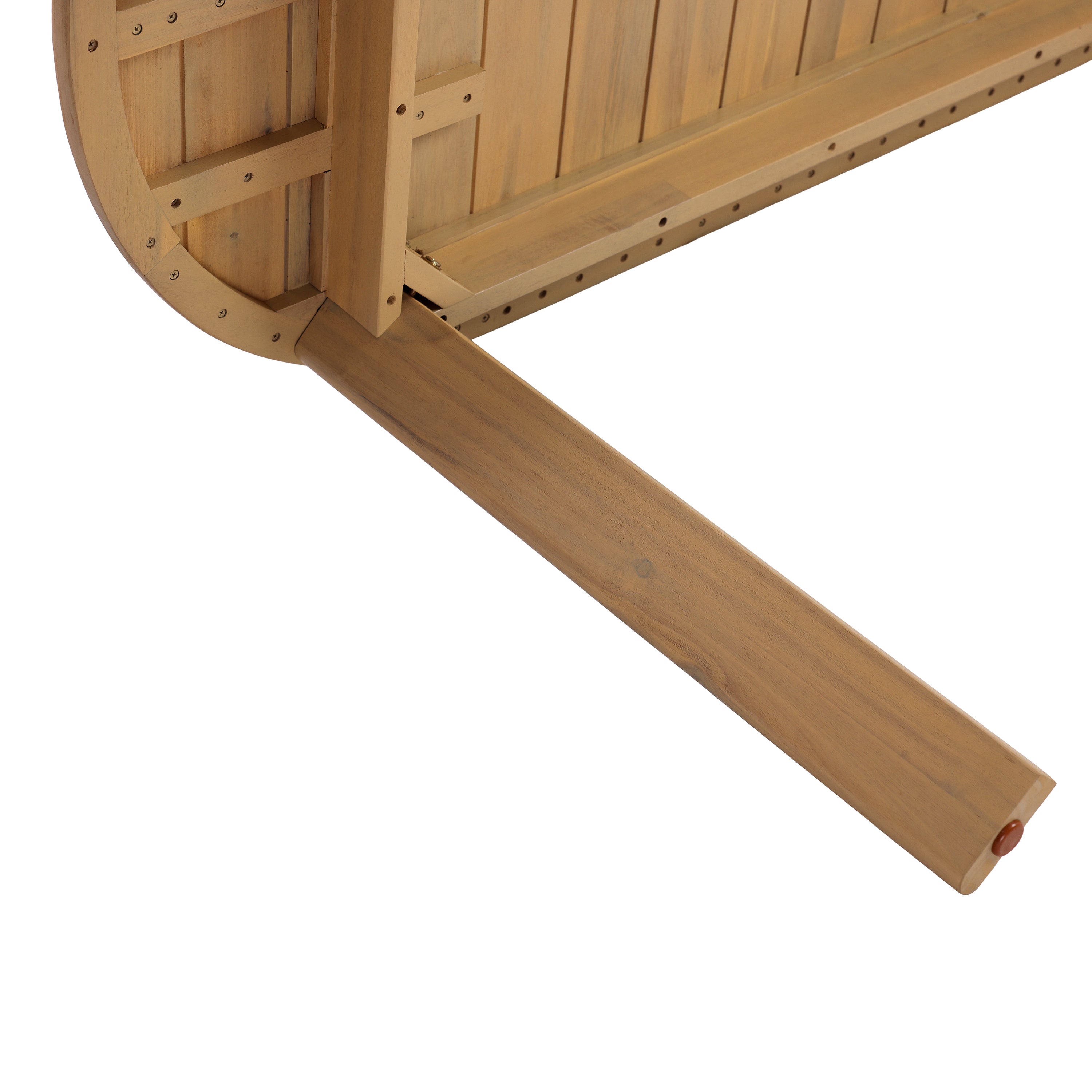 Woodside Oval Outdoor Dining Table with Light Teak Finish