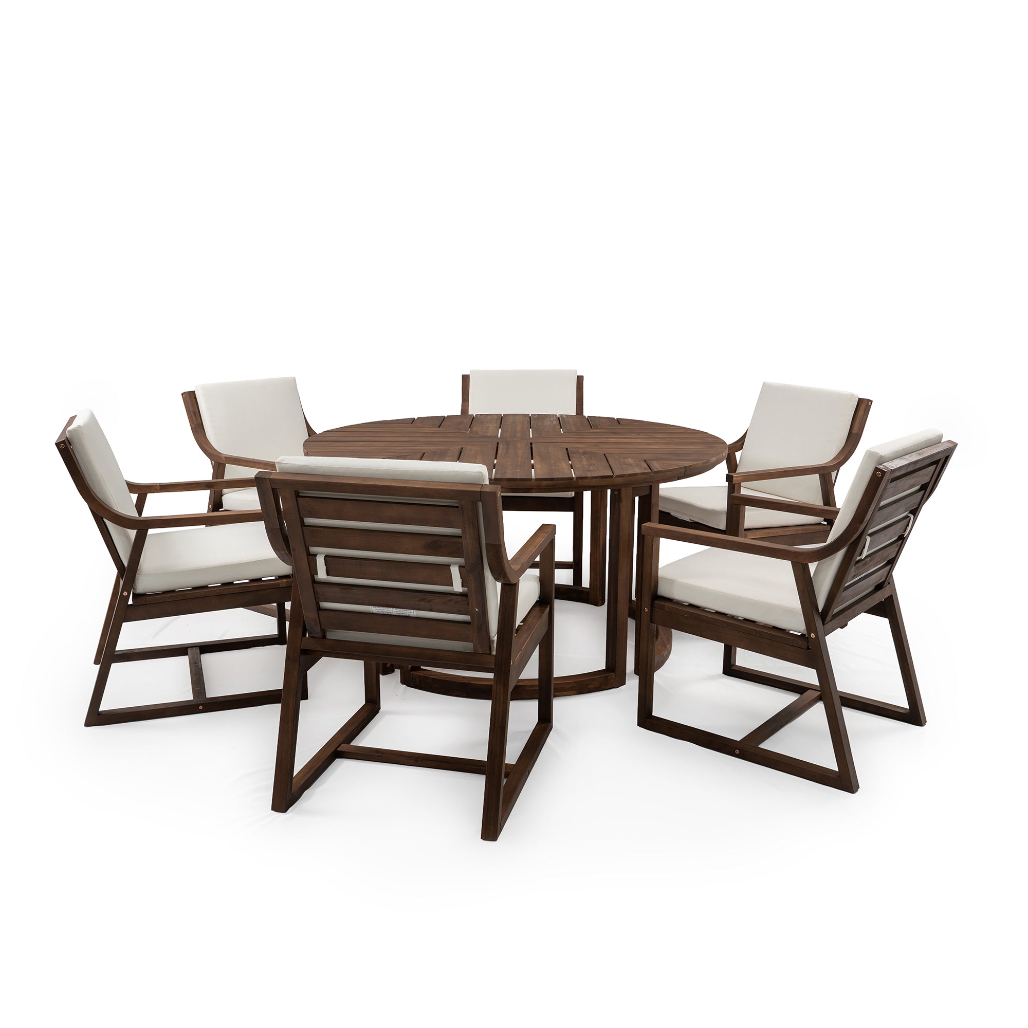 TREXM Patio Dining Table Set for 6