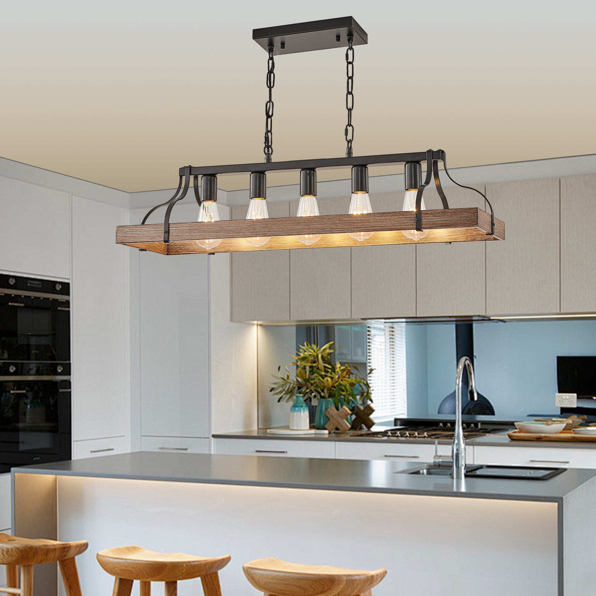 Modern Farmhouse Two-Tone Pendant Light