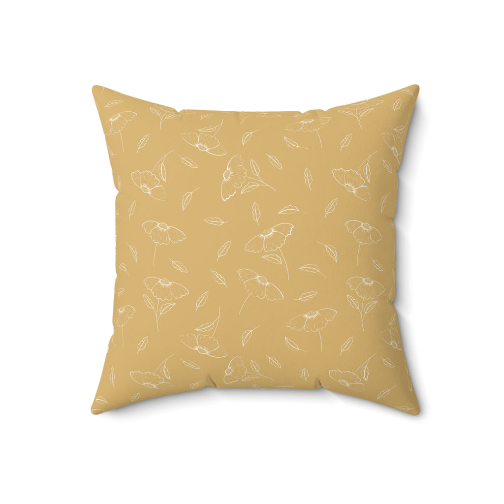 Autumn Flower Sunray Yellow Accent Throw Pillow