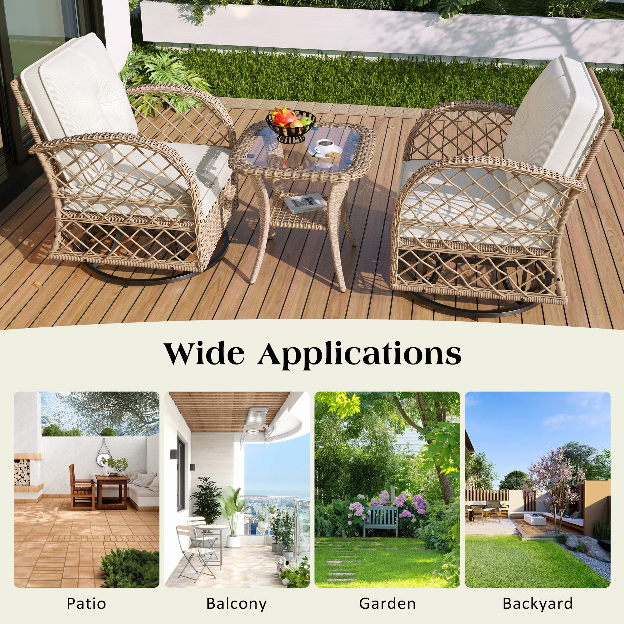 3-Piece Outdoor Chat Set