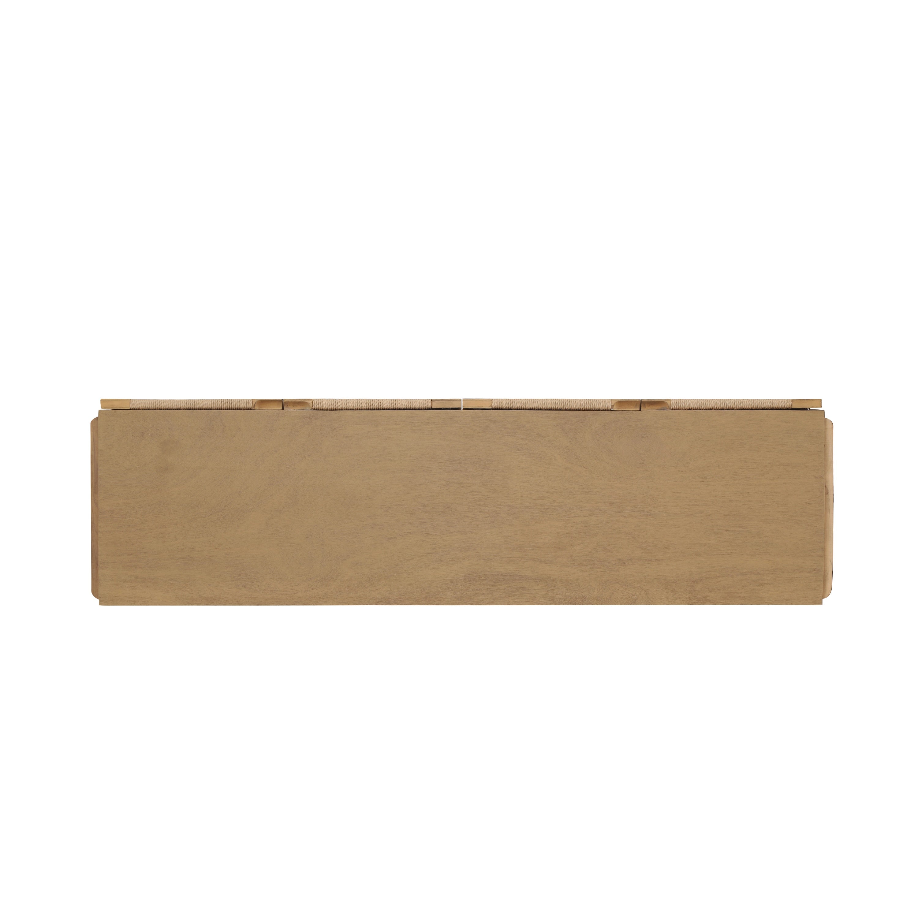 Natural Farmhouse Cabinet with Handwoven Paper Rope Doors, Solid Wood Legs and Natural Finish, for Hallway, Entryway or Living Room