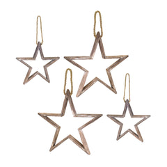 Natural-Wooden-Star-Ornament-with-Jute-Hanger-(set-of-2)-Brown-Ornaments