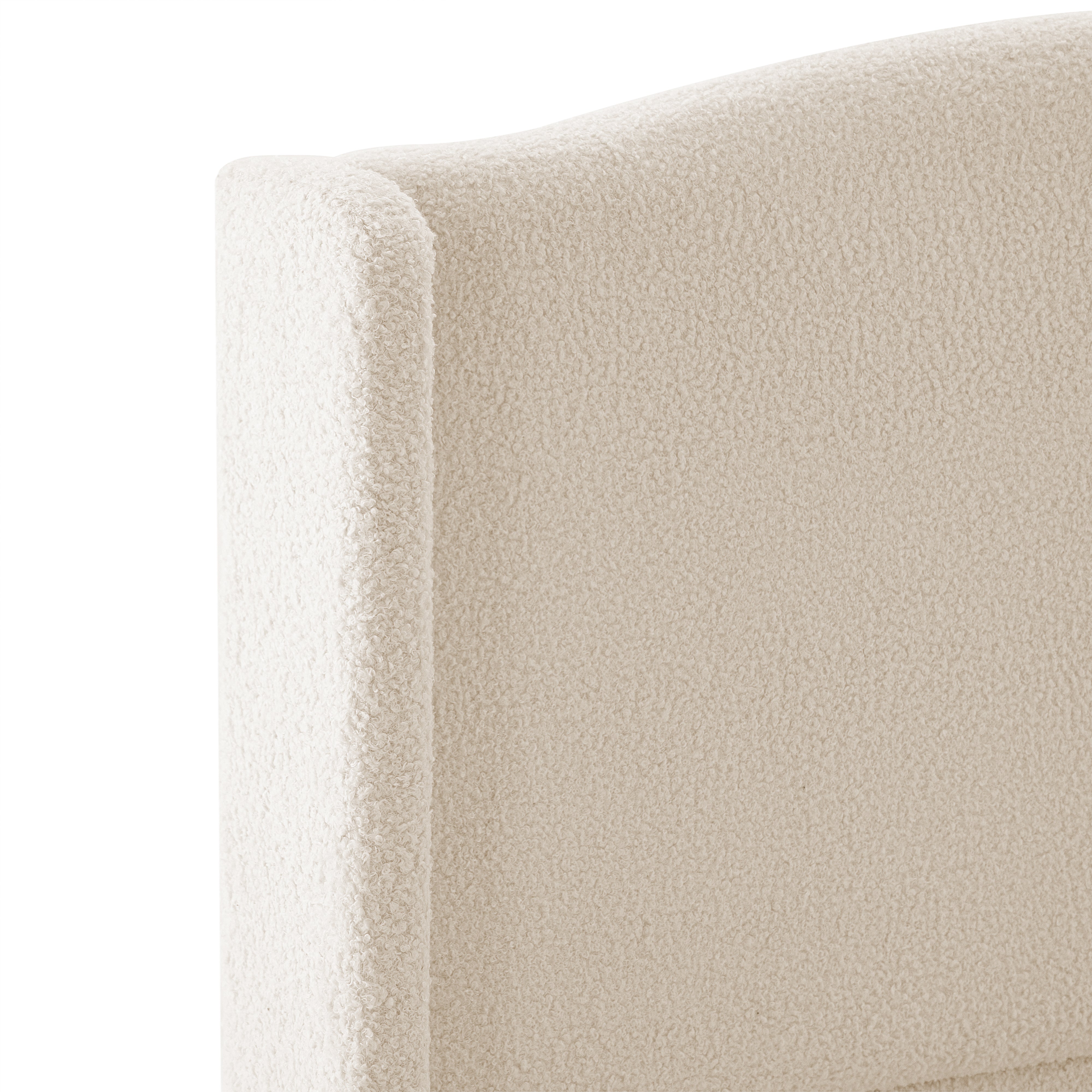 Bed Frame with 49.21" High Back Teddy Velvet Upholstered Headboard and 27.17" High Footboard