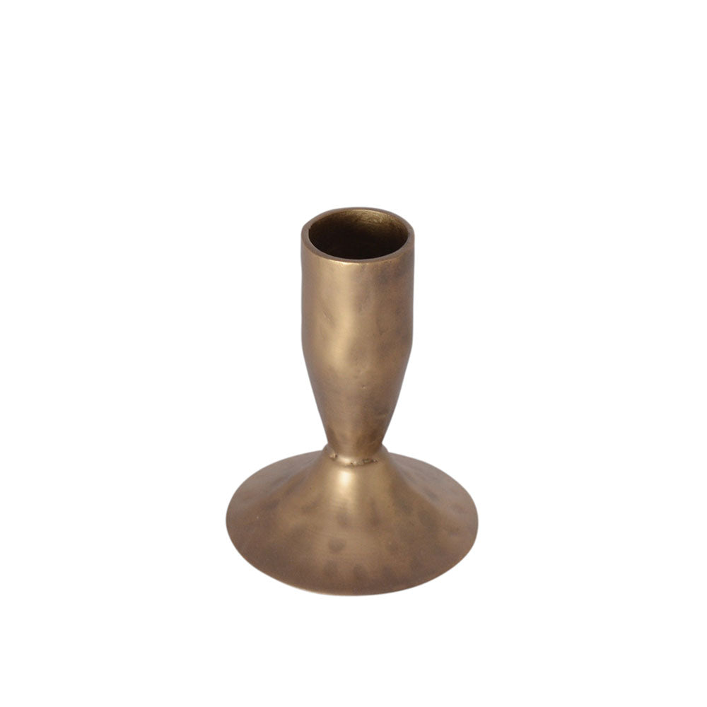 Iron Candleholders in Antique Brass, Set of 3
