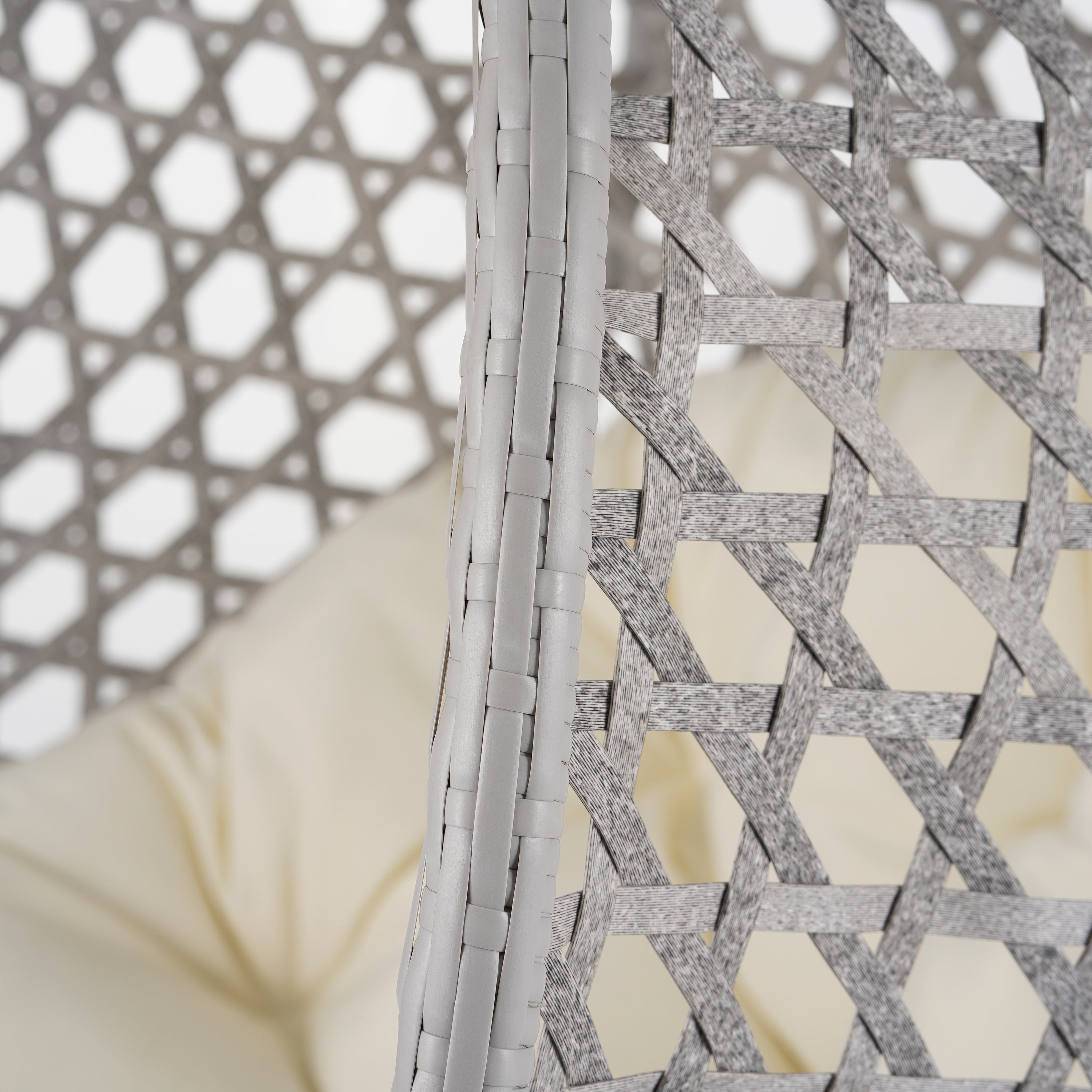 Hanging Swinging Egg Chair with Rattan Weaving, Base Included