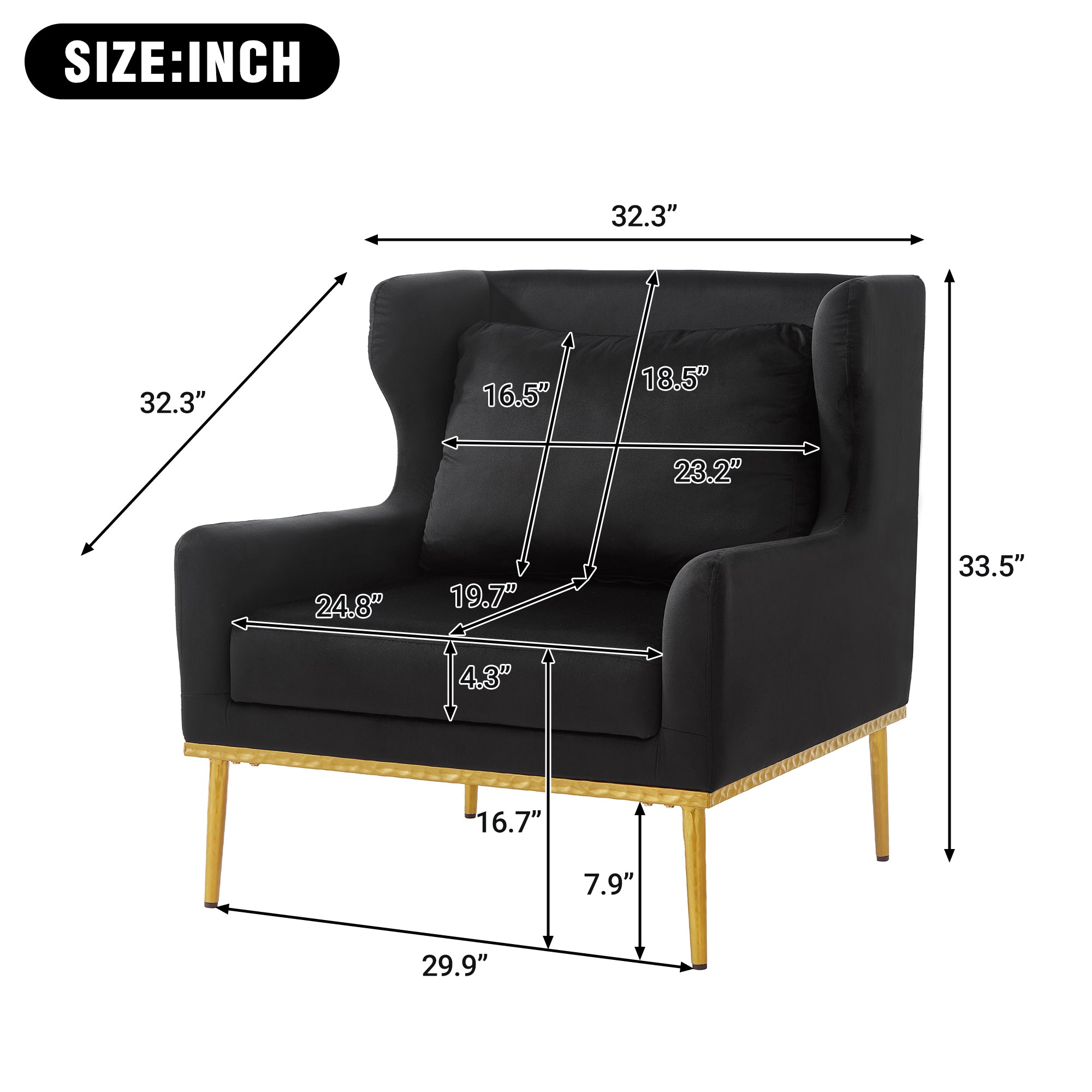 Modern Armchair Velvet Accent Chair Reading Chair Single Sofa Chair for Living Room, Bedroom, or Reading Corner, Beige
