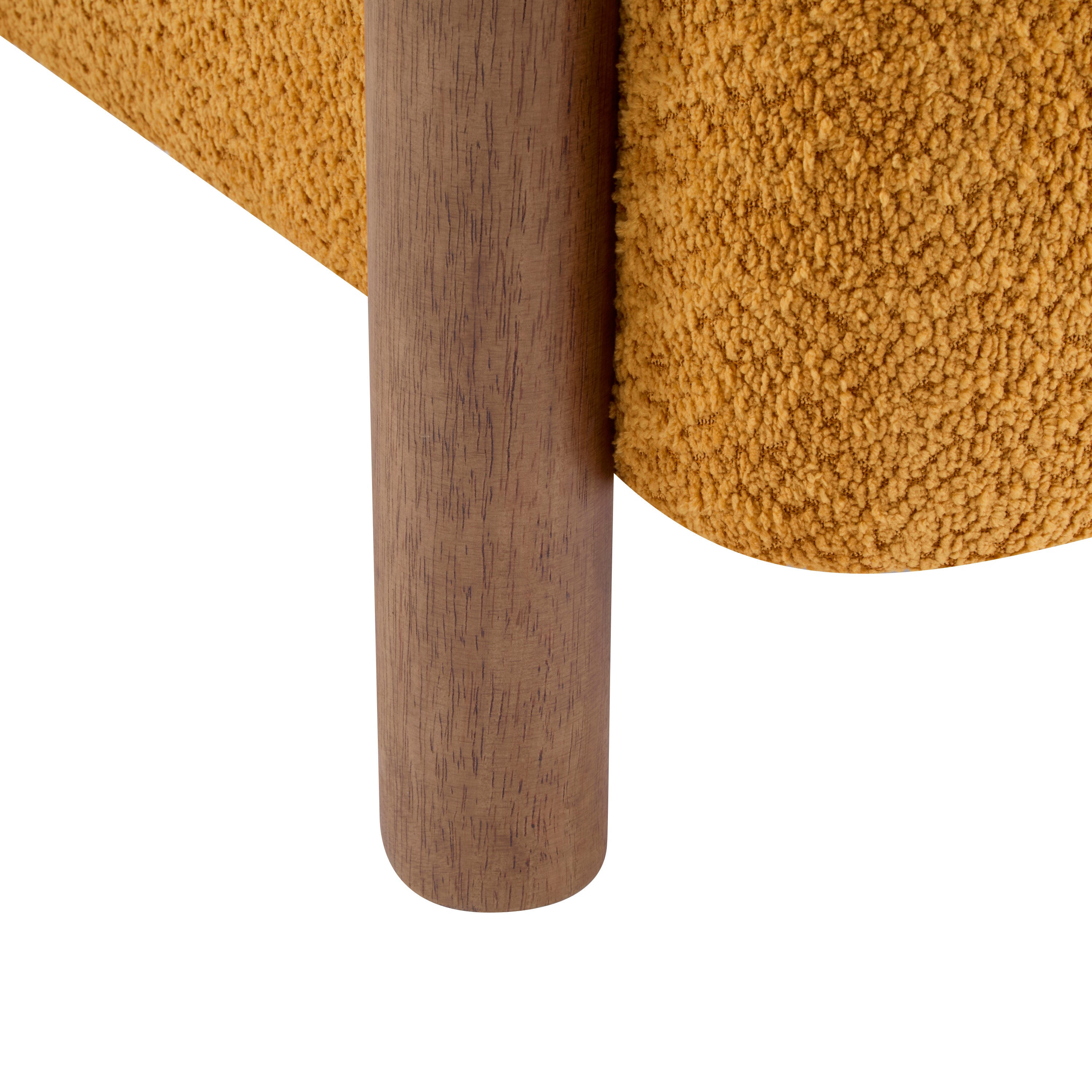 Boucle Upholstered Accent Arm Chair with Modern Wooden Frame