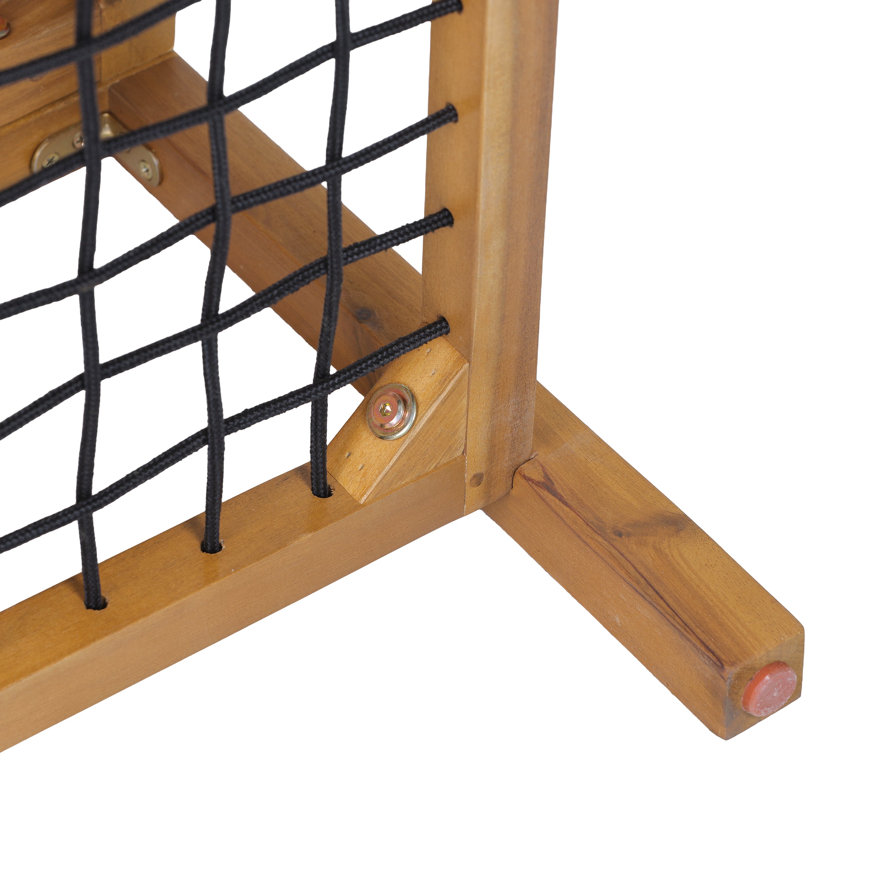 Sierra Outdoor Acacia Wood Coffee Table with Woven Rope Storage Shelf