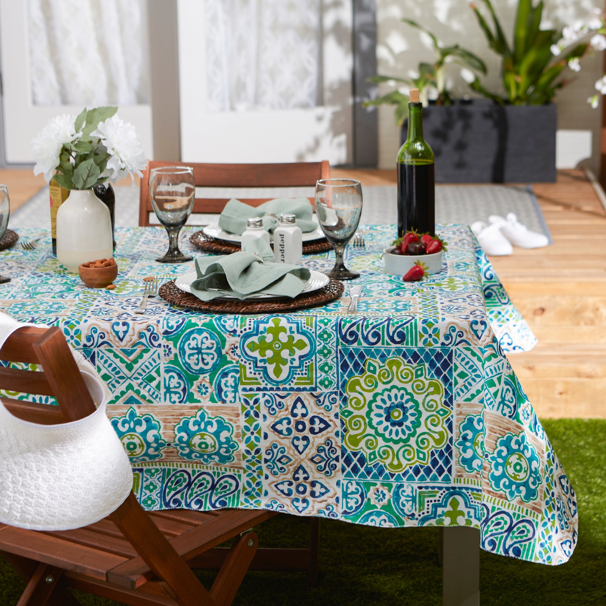 Spn Tile Vinyl Tablecloth