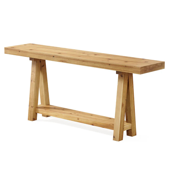 Trestle Style Wood Console Table