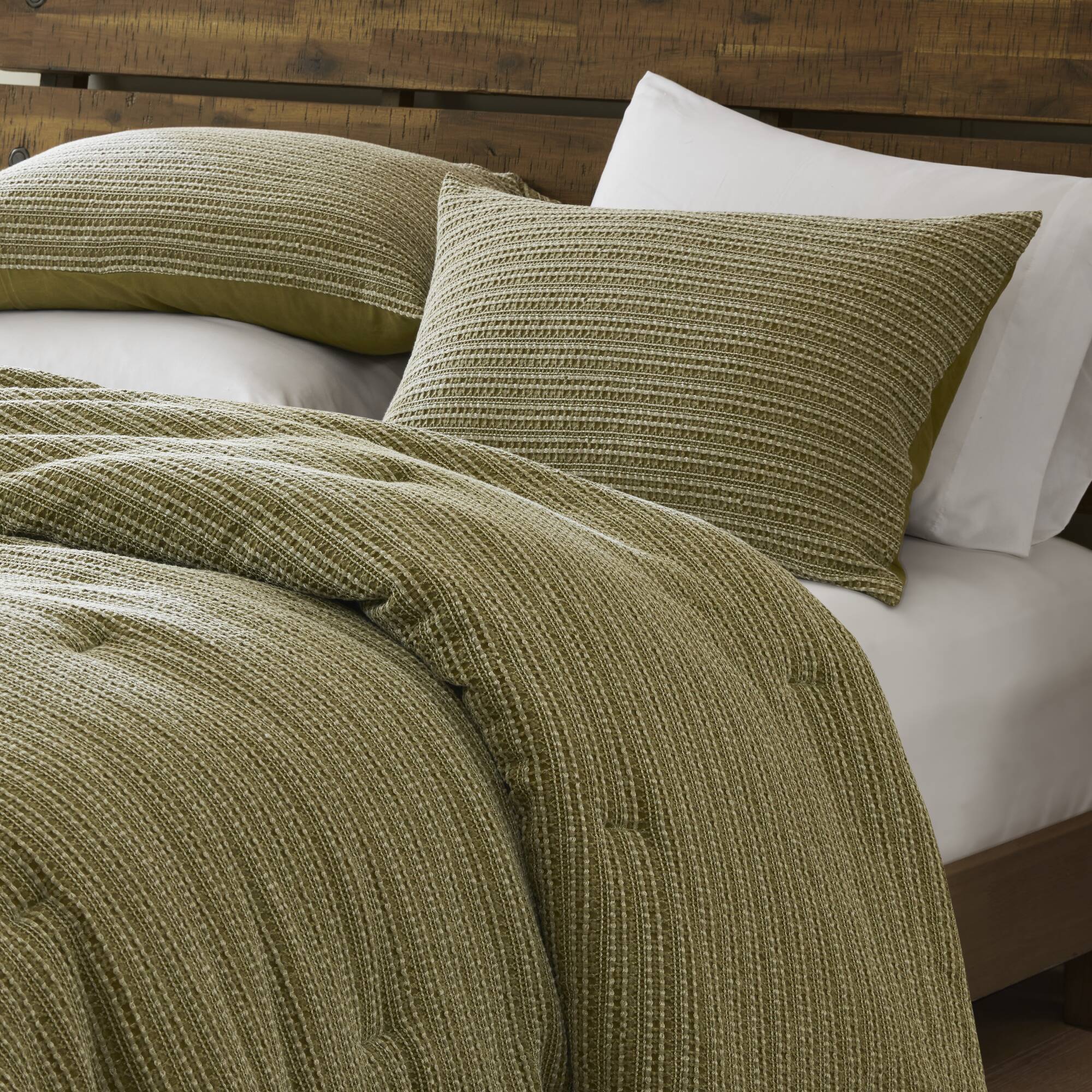 3P Piece Waffle Washed Comforter Set