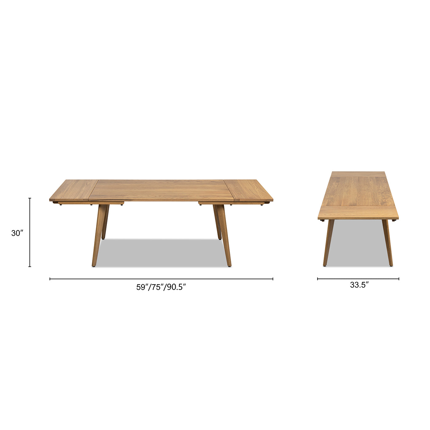 Capri Solid Oak Wood Extendable Dining Table