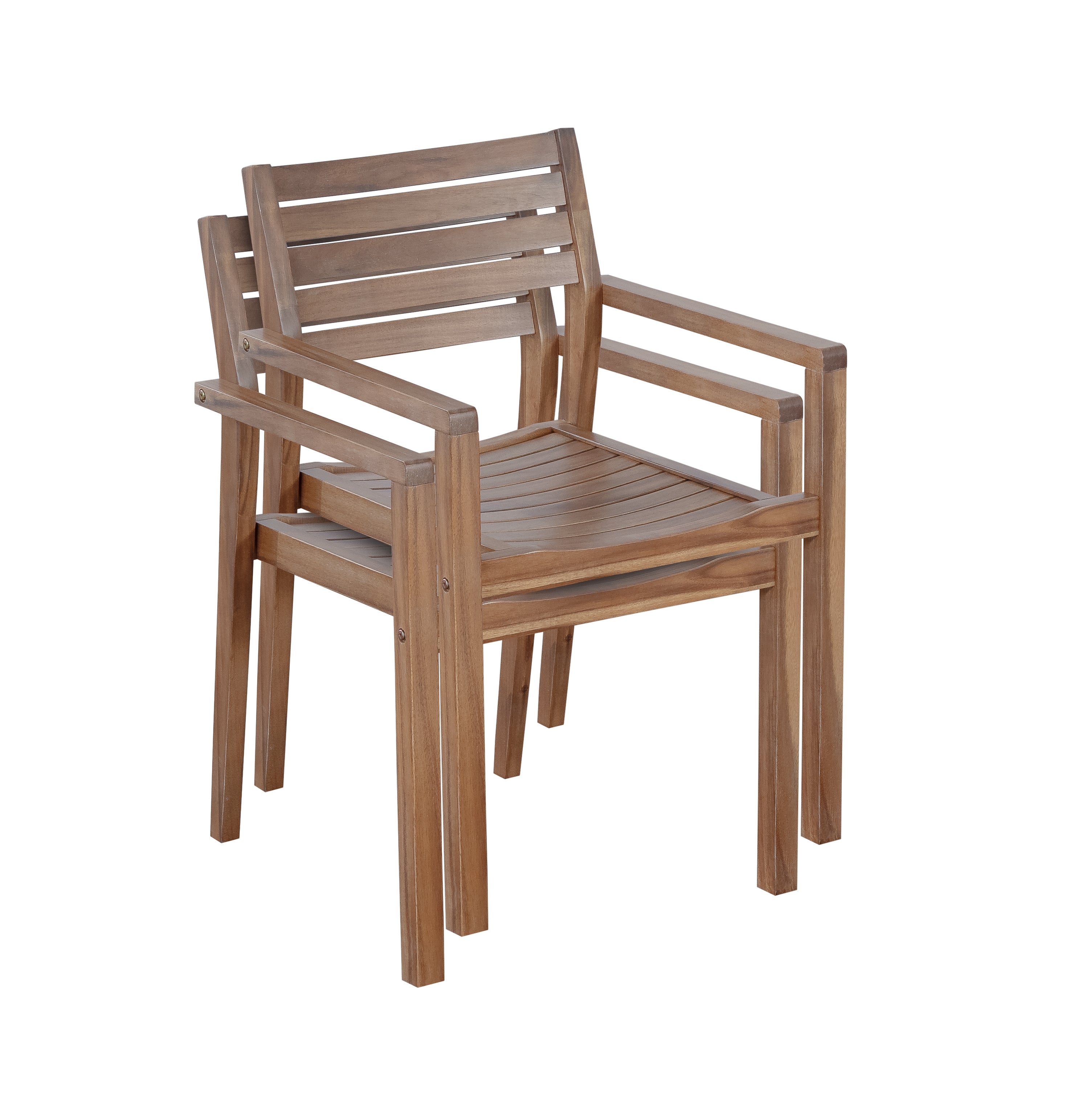 U_STYLE 5-Piece Outdoor Acacia Wood Outdoor Dining Set of 4,59.06-Inch Rectangular Table with Umbrella Hole,Suitable for Patio, Lawn, Garden, Poolside, & Indoor Use