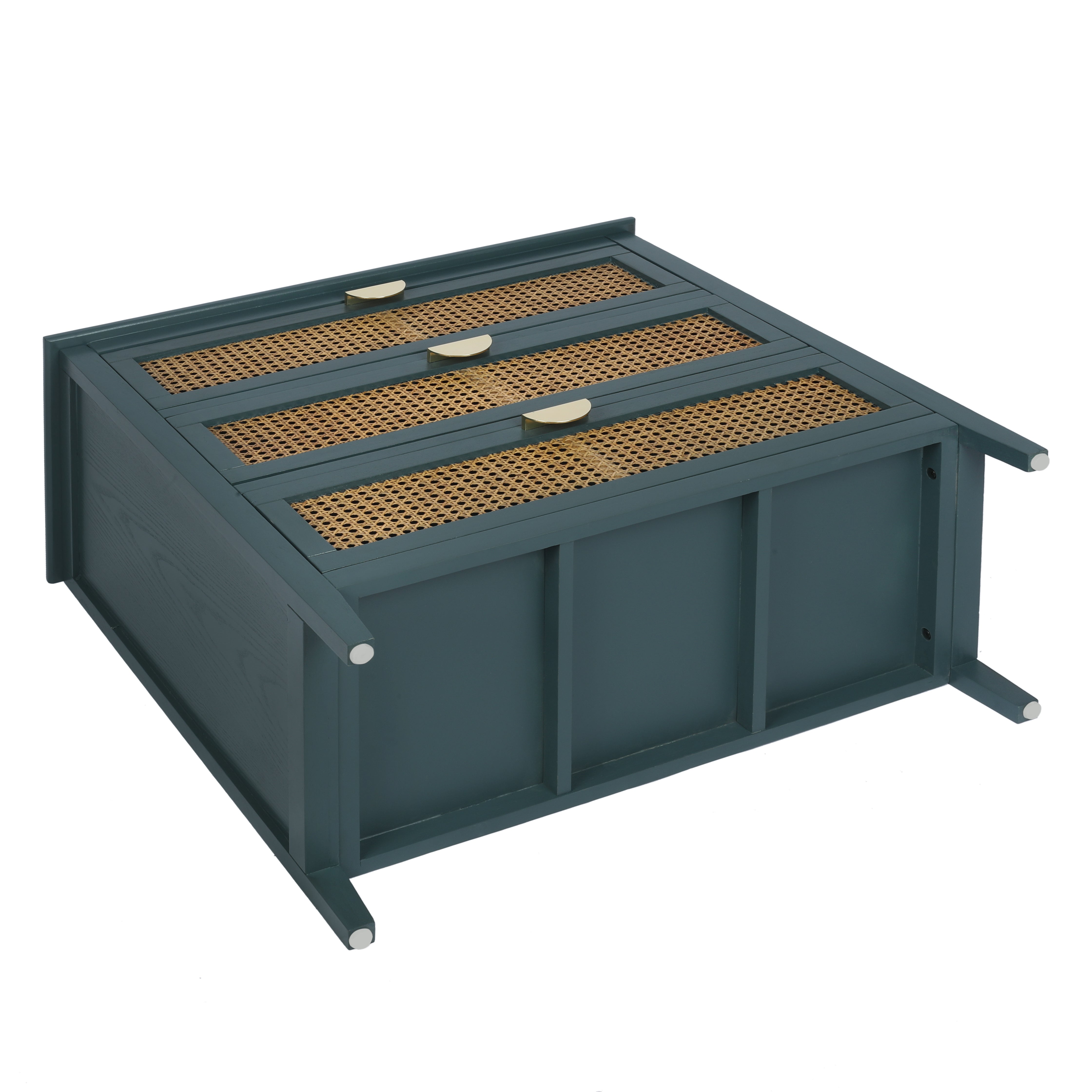 3 Drawer Cabinet with Natural Rattan Drawers