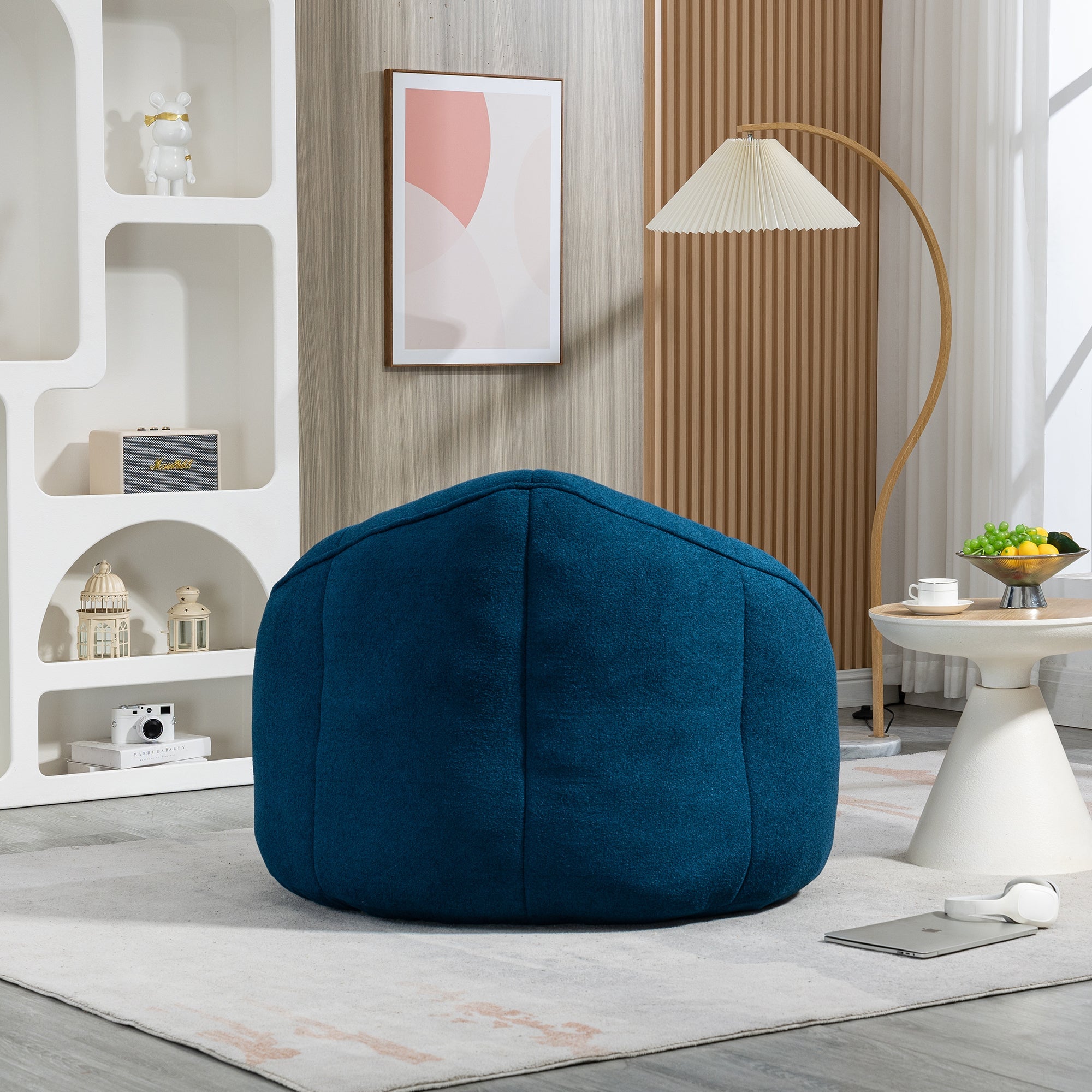 Bean Bag Sofa Chair with High-Pressure Foam and Footrest