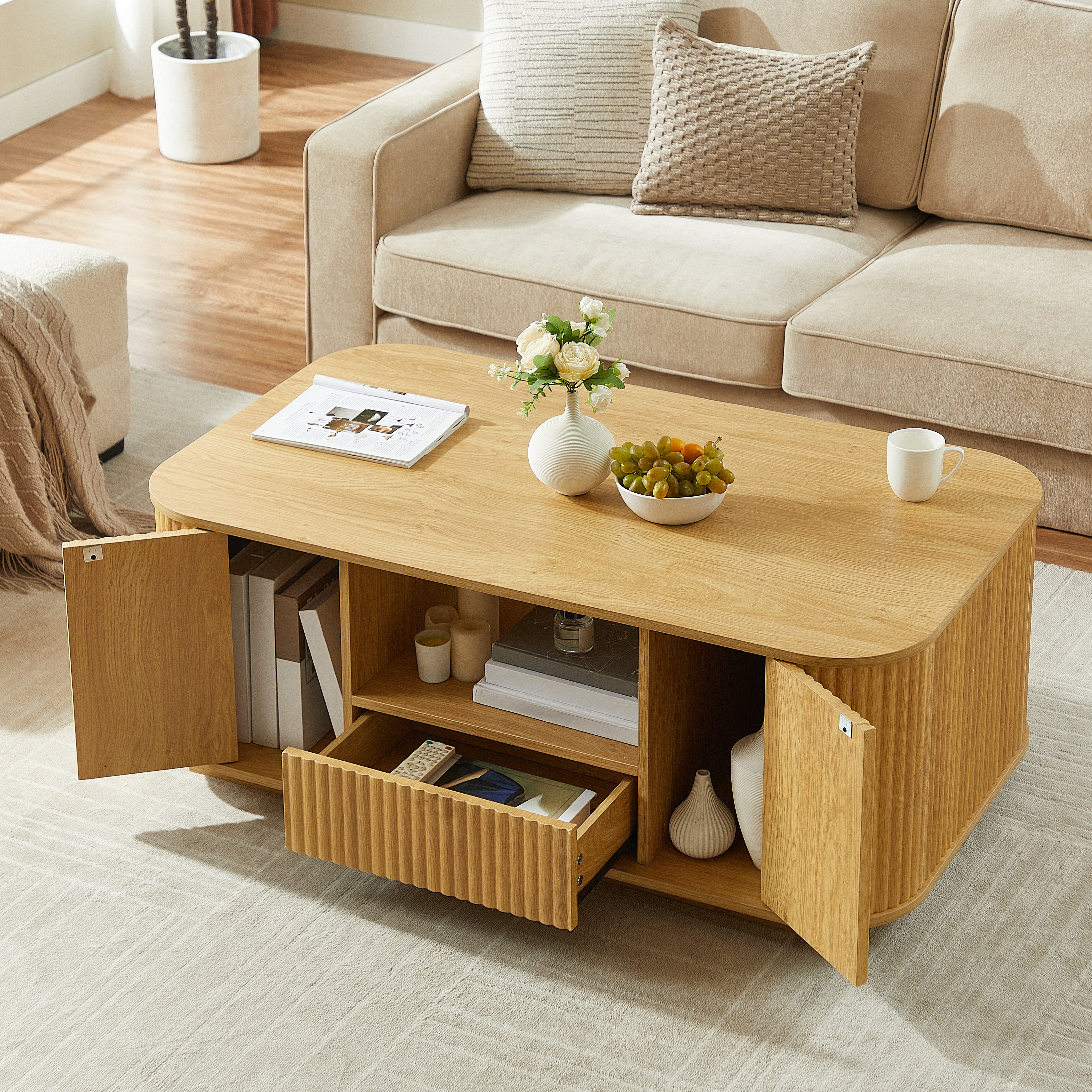 Modern Wavy Rounded Coffee Table