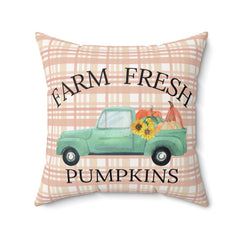 Farm-Fresh-Pumpkins-&-Sunflower-Green-Truck-Throw-Pillow-Home-Decor