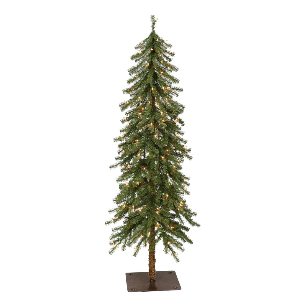 Pre-lit 4 ft Alpine Artificial Christmas Tree
