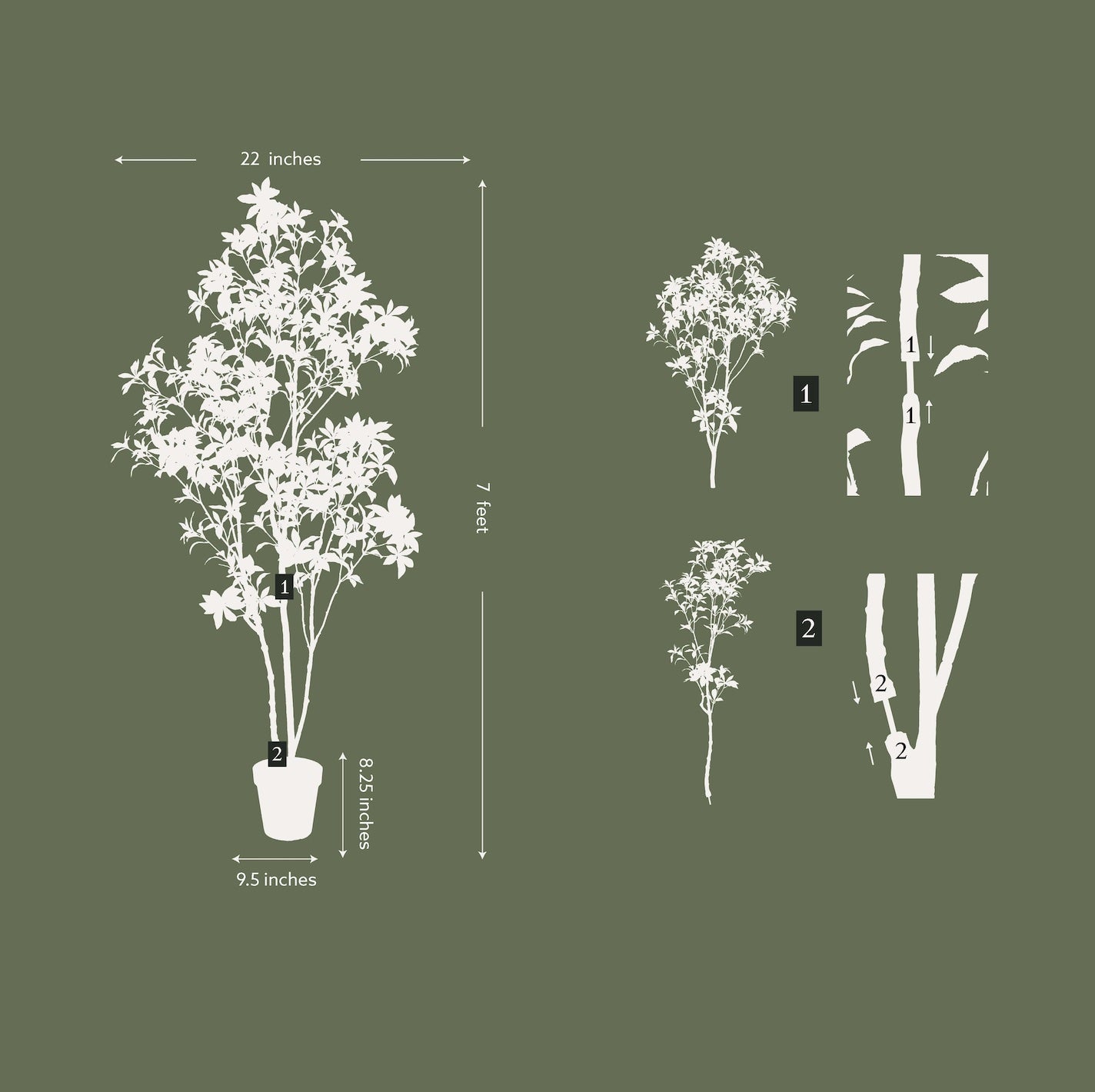 7' Faux Laurel Tree Set Up Kit