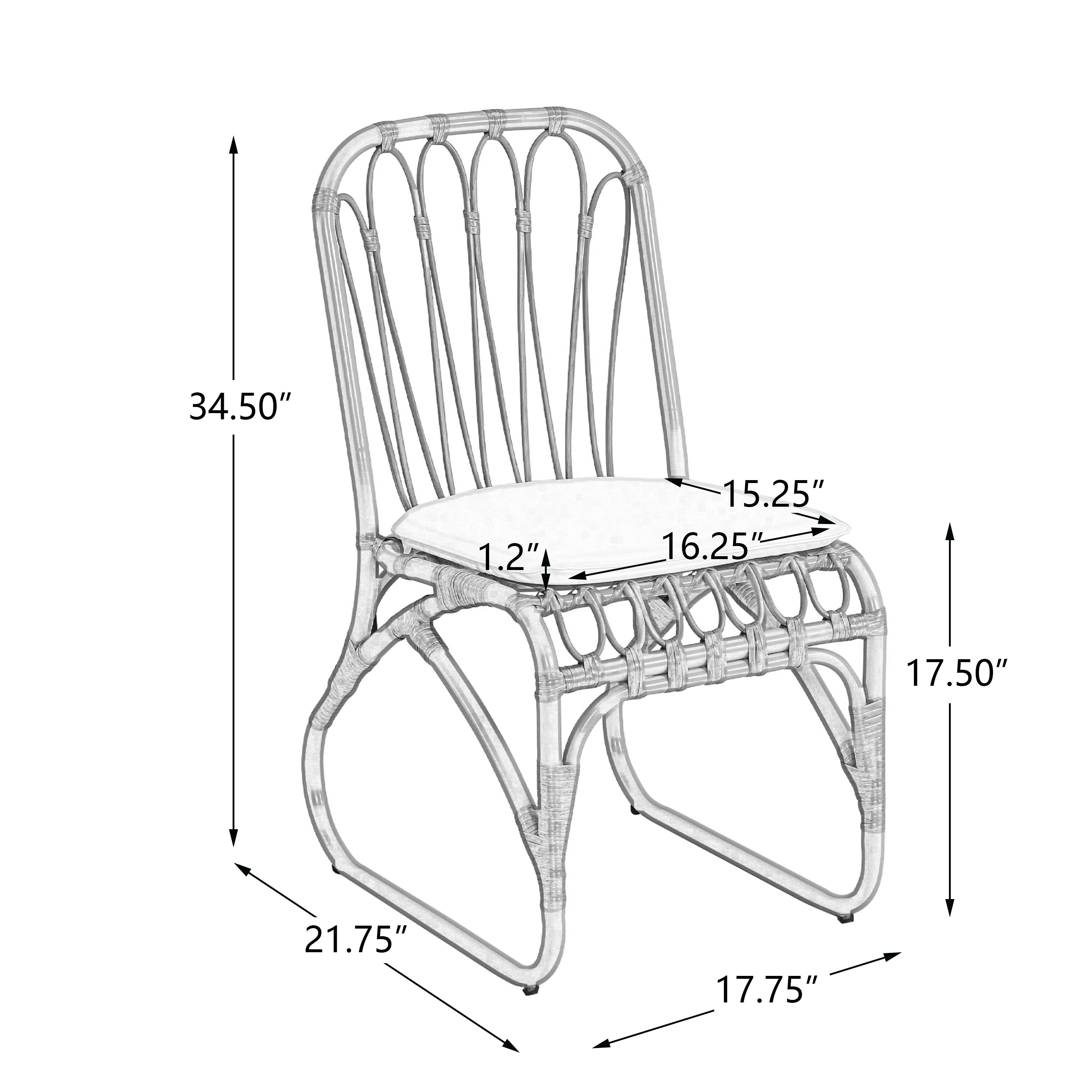 Outdoor Faux Rattan Dining Chairs, Set of 2