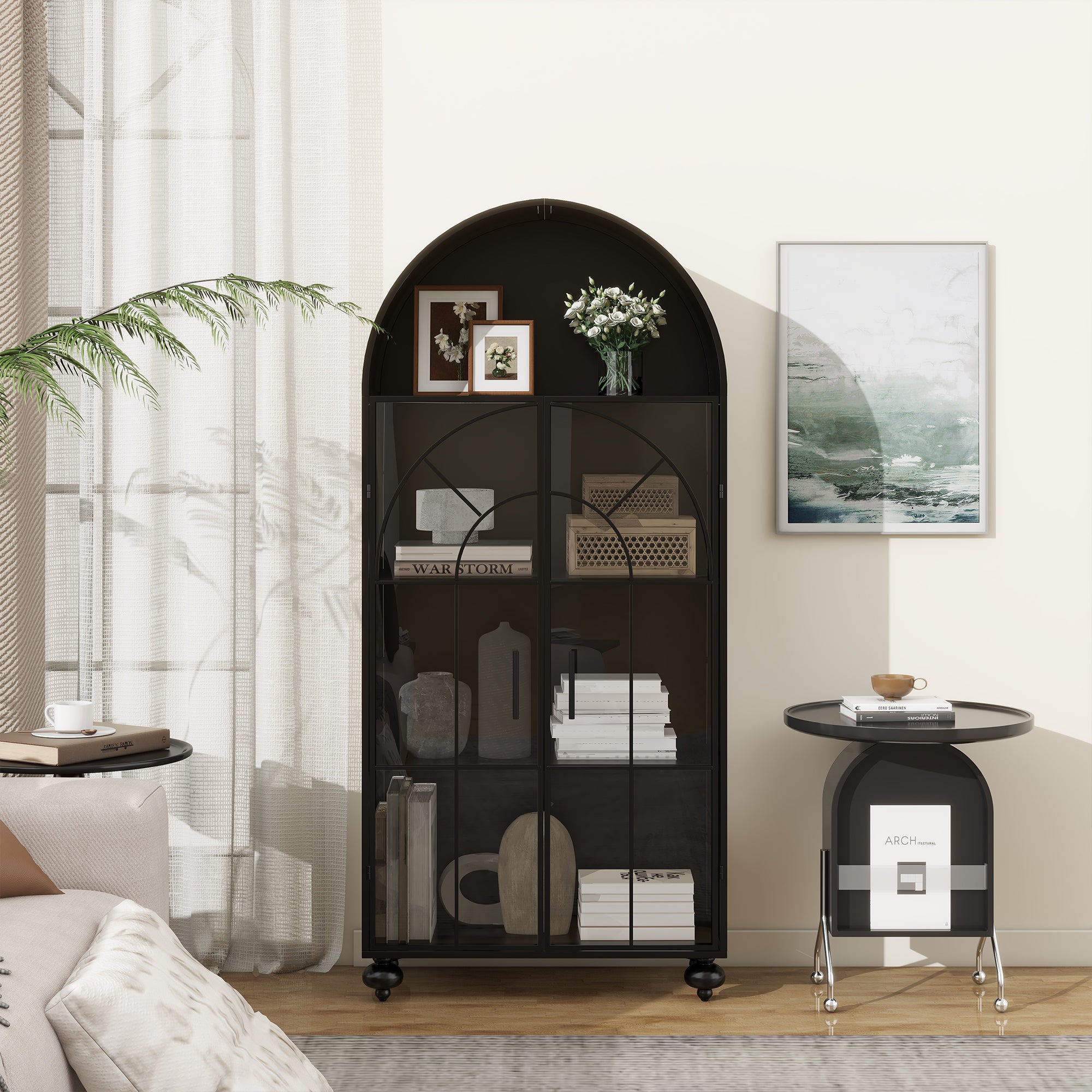 Modern Arched Storage Cabinet