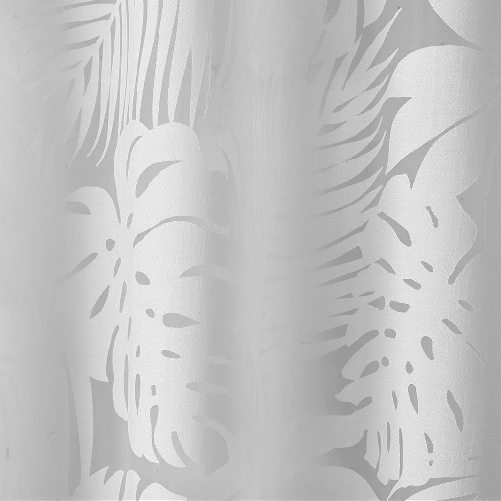 Leilani Palm Leaf Burnout Window Sheer White