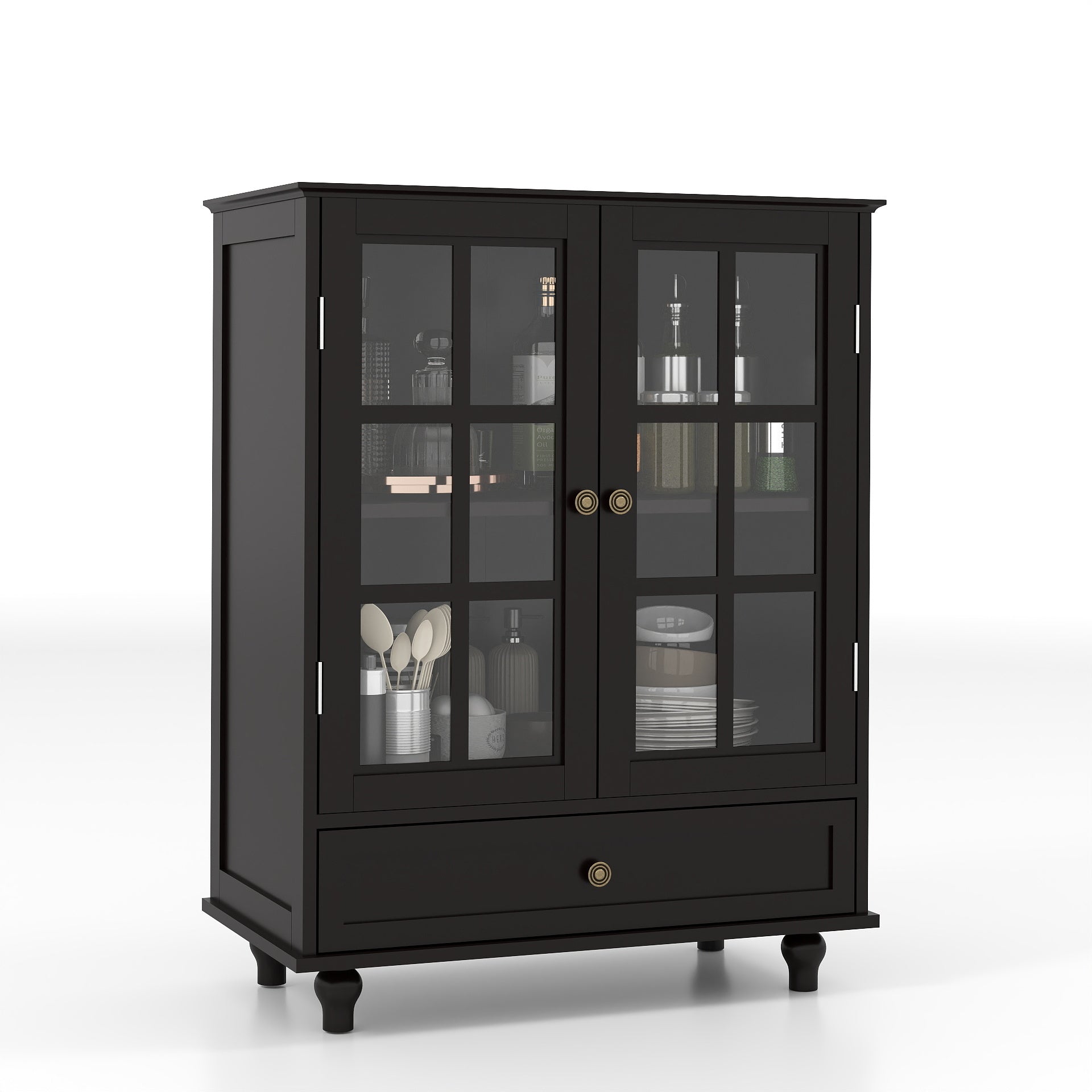 Double Glass Door Accent Cabinet