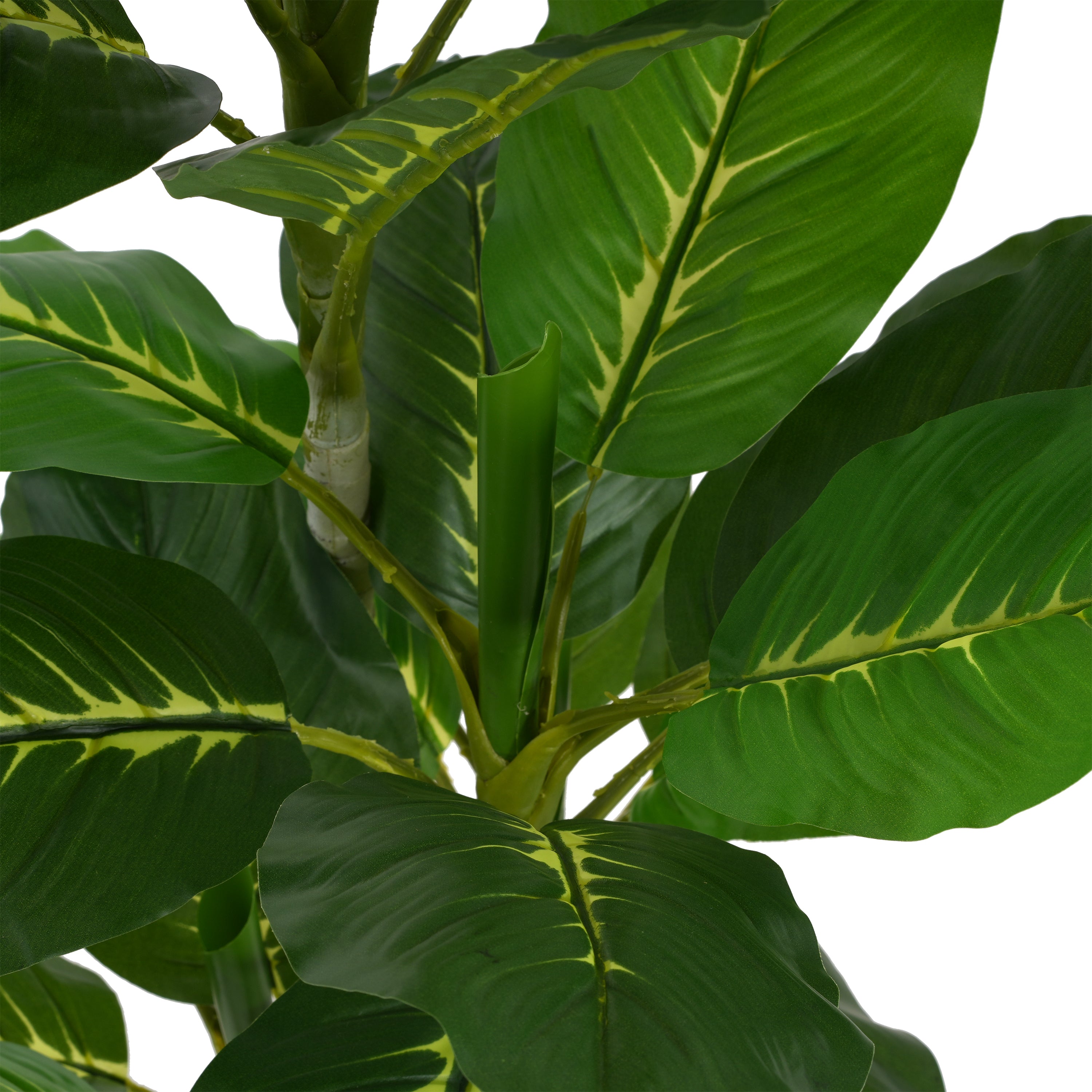 42" Artificial Dieffenbachia Plant with Black Plastic Pot