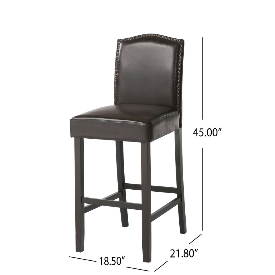 Upholstered Counter Stools with Rubberwood Legs