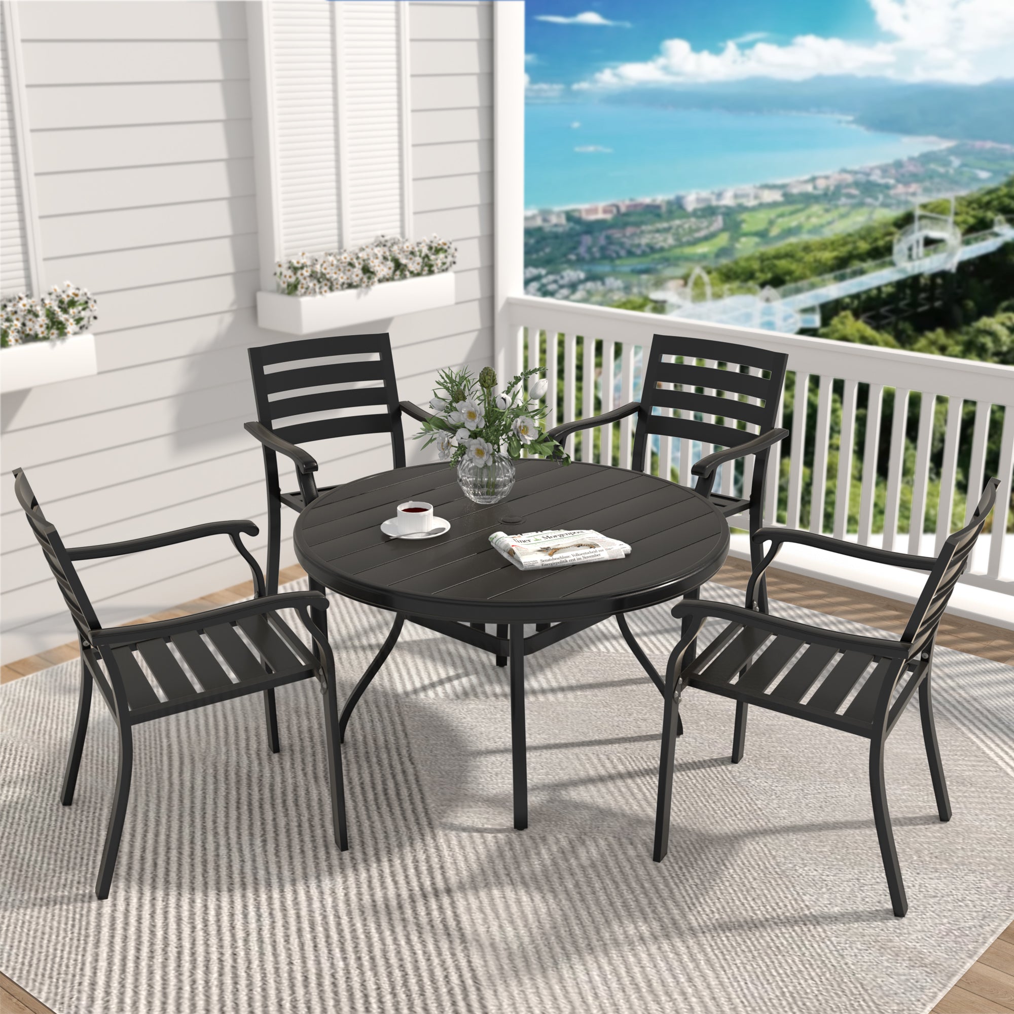 Vireo Outdoor Round Patio Dining Table