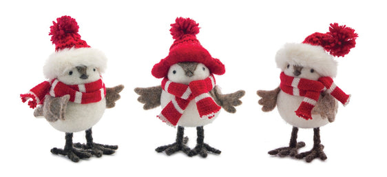 Plush-Winter-Birds-with-Hats-and-Scarves-(Set-of-12)-Decor