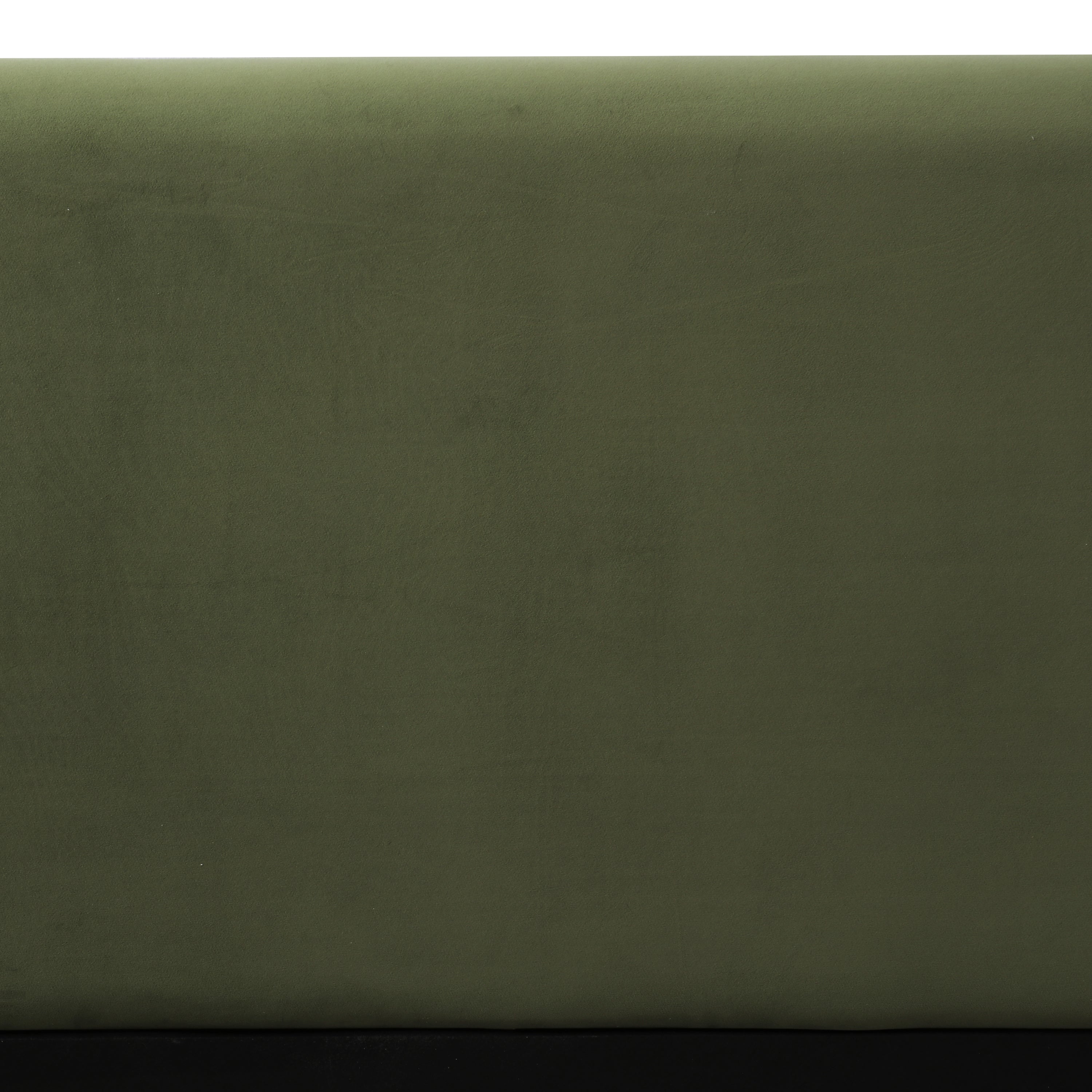Olive Green Velvet Upholstered Platform Bed with Curve-Shaped Design Headboard