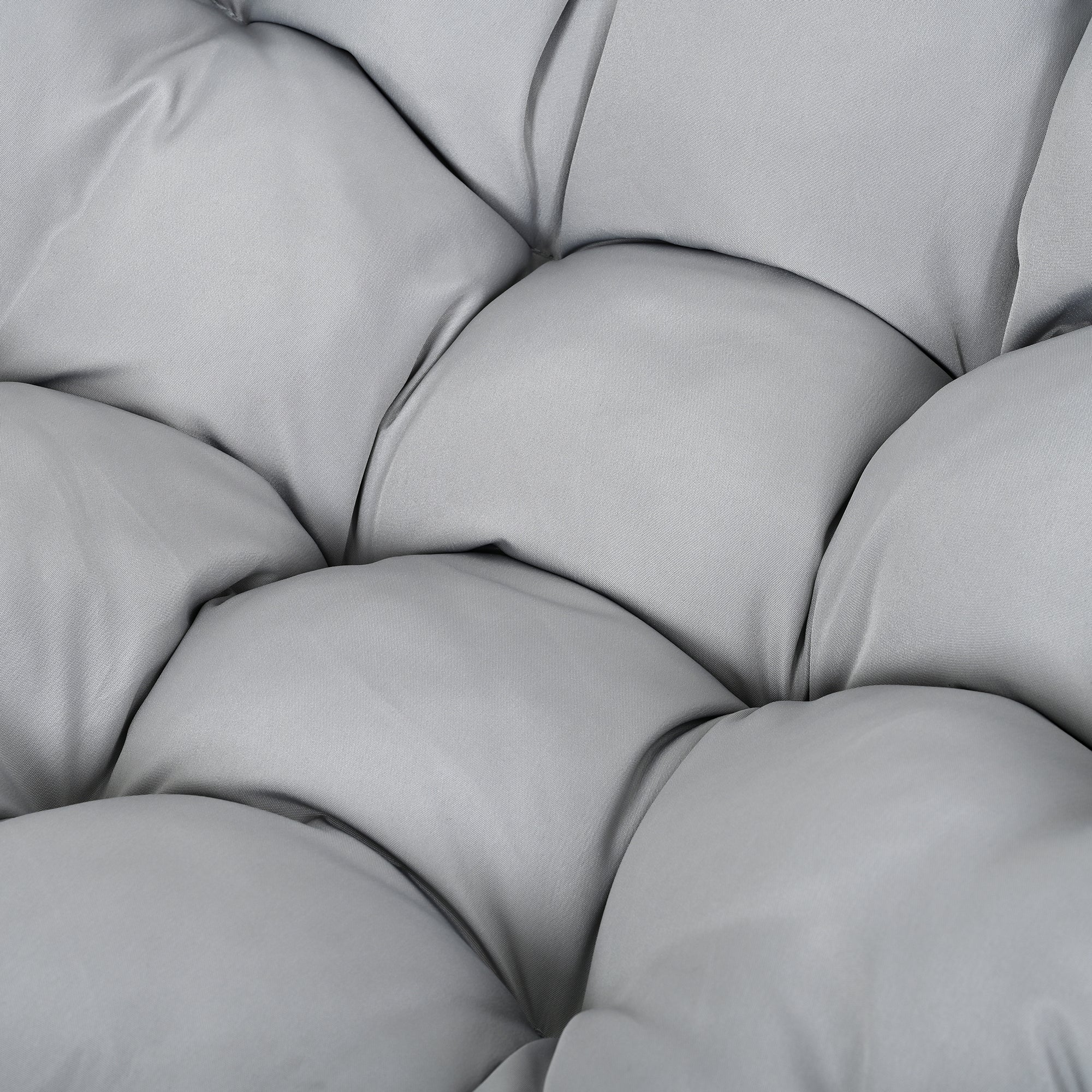 Folding Hanging Swinging Egg Chair with Stand & Tufted Cushion