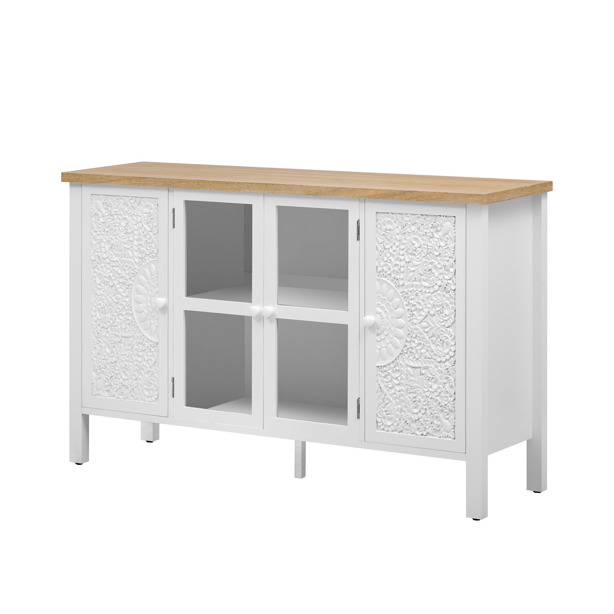 Carved Wood TV Stand