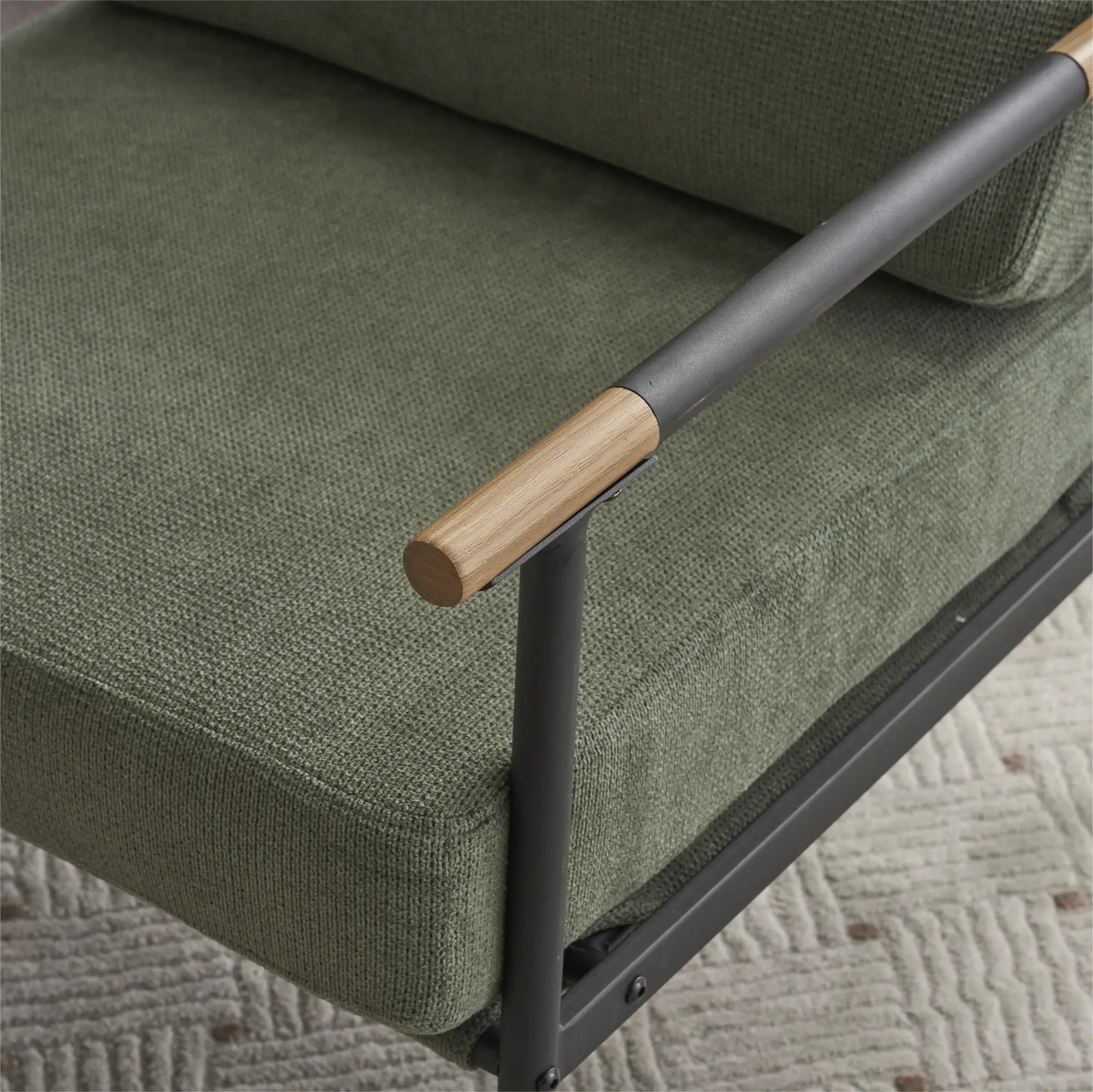 Upholstered Accent Chair with Metal Frame and Tapered Legs
