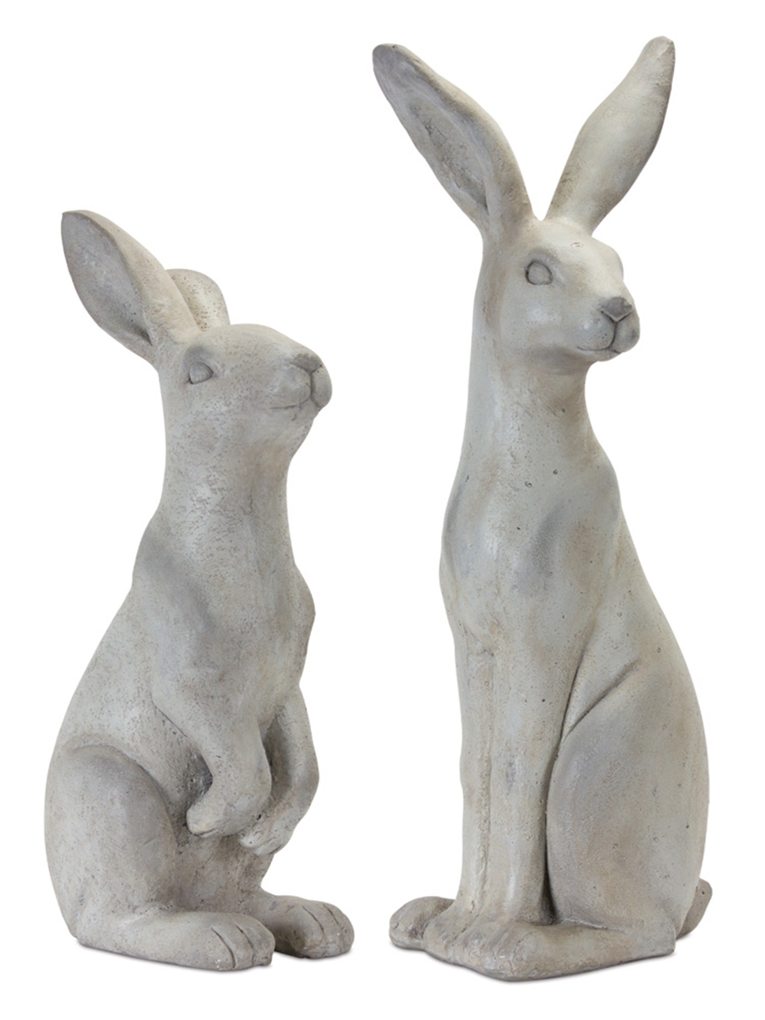 Natural-Stone-Sitting-Rabbit-Statue,-Set-of-2-Decor