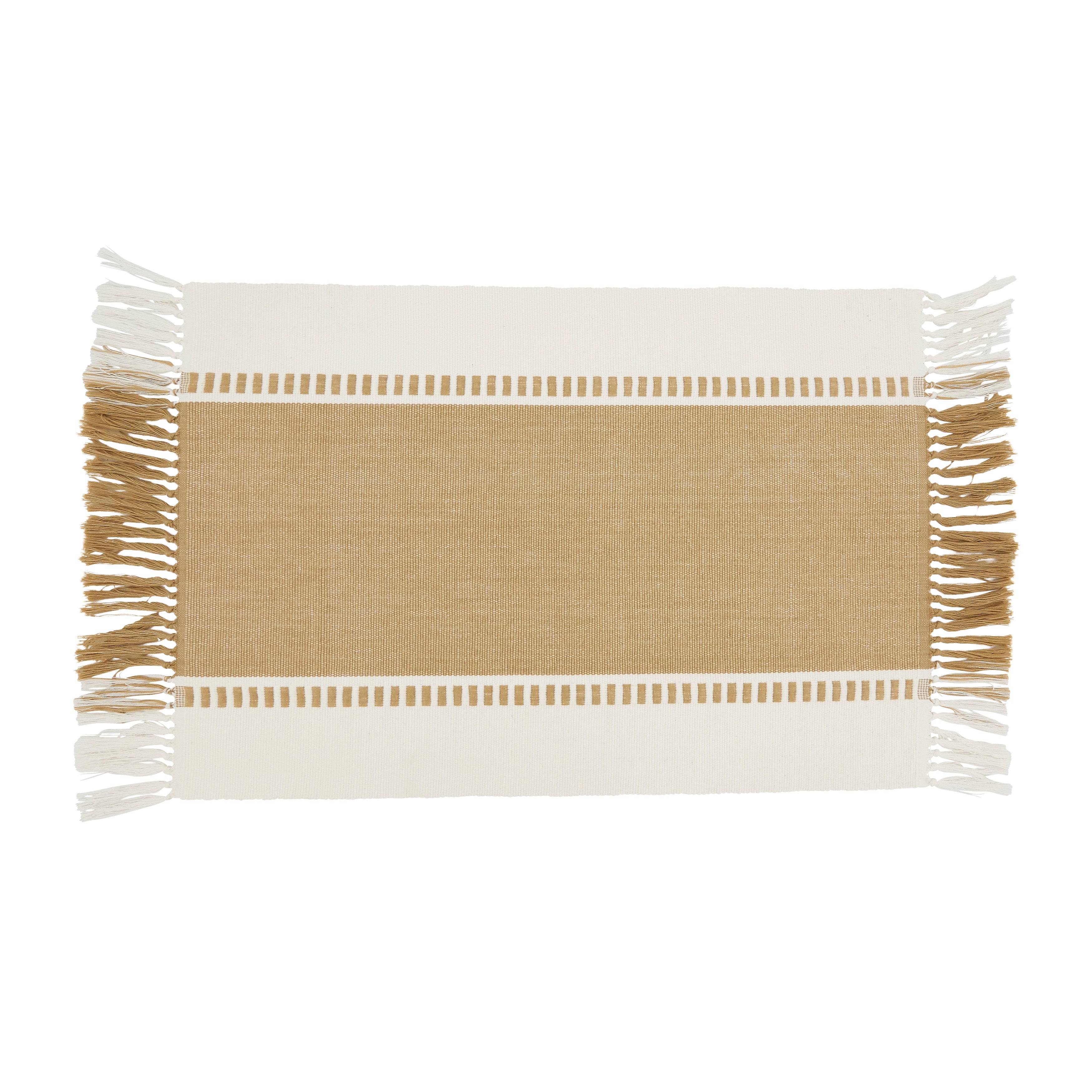 Tassel Trimmed Stripe Placemat, Set of 4