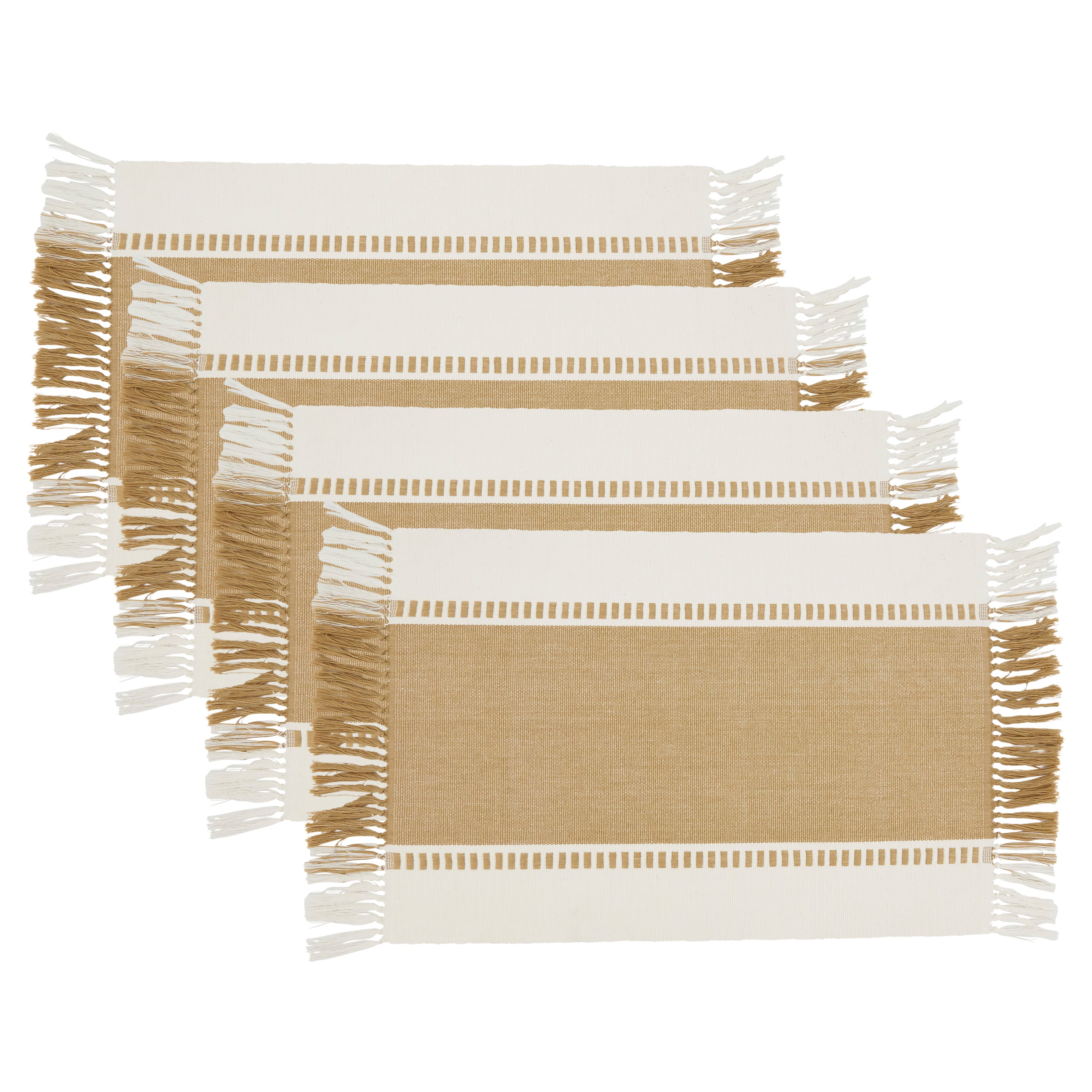 Tassel Trimmed Stripe Placemat, Set of 4